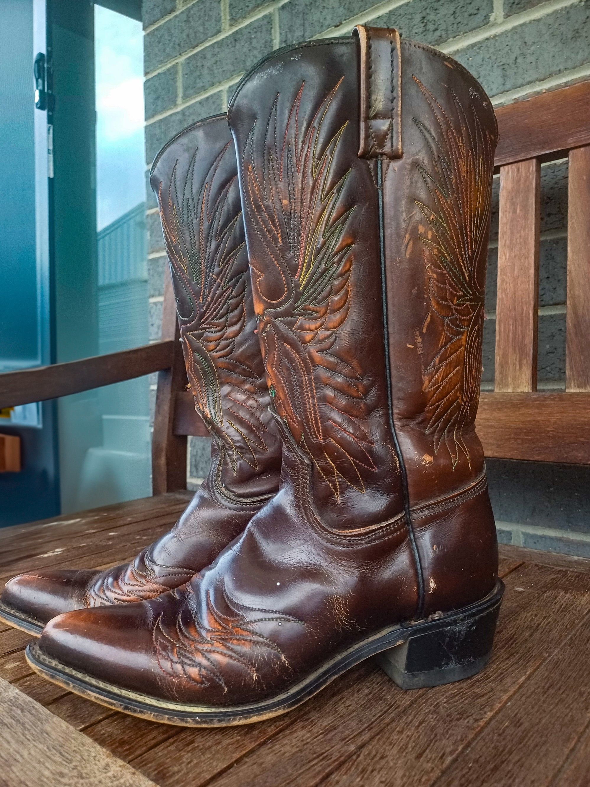 Cowboy Equipment Acme 1970s Thunderbird Rising Phoenix Western Cowboy Boots Size US 6 / IT 36 - 1 Thumbnail