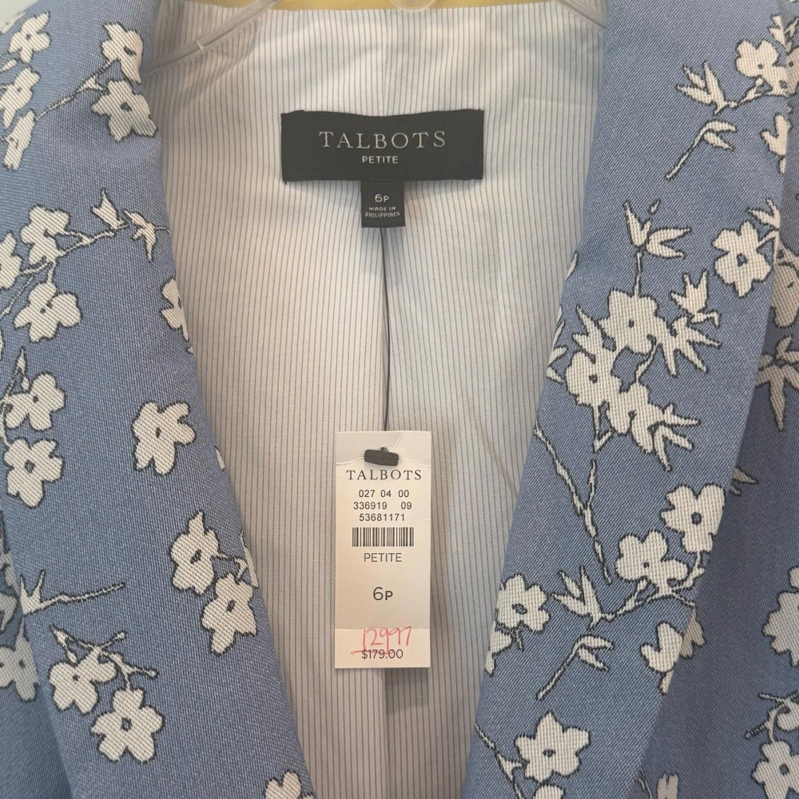 Other New 6P Talbots Floral Jacquard Blazer Size M / US 6-8 / IT 42-44 - 3 Thumbnail