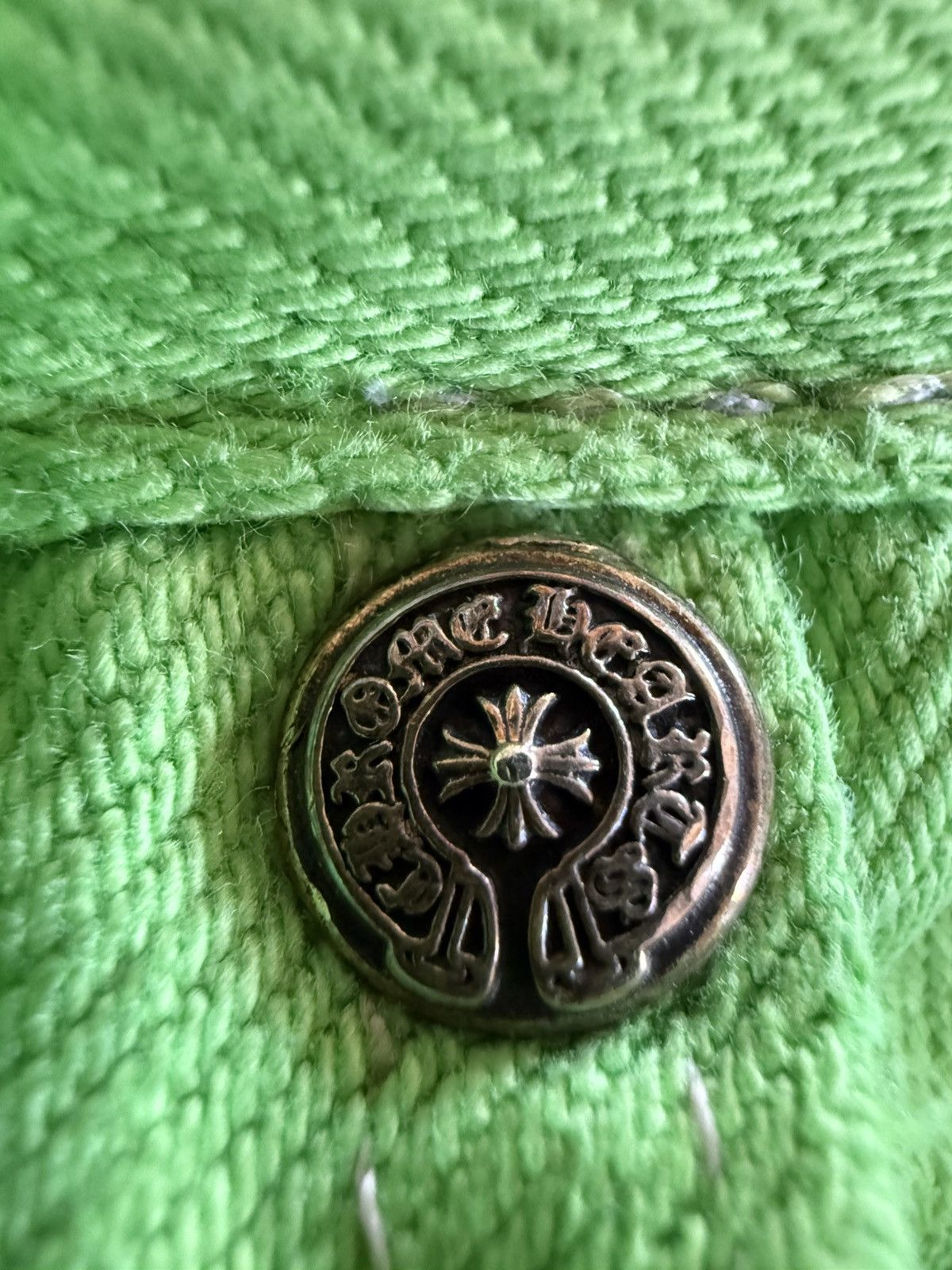 Chrome Hearts Chrome Hearts Lime Green 501 Patch Jeans Size US 33 - 10 Thumbnail