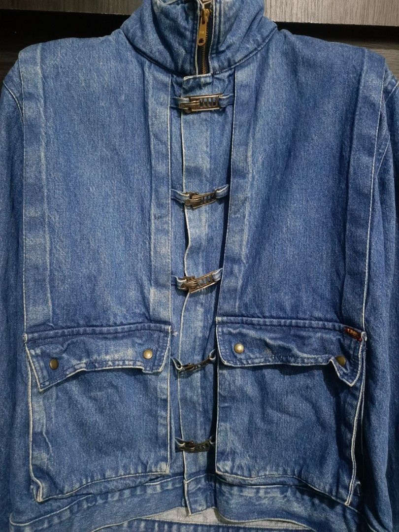 Lee Vintage 80s Lee Denim Toggle Jacket Made in Canada Size US L / EU 52-54 / 3 - 2 Thumbnail