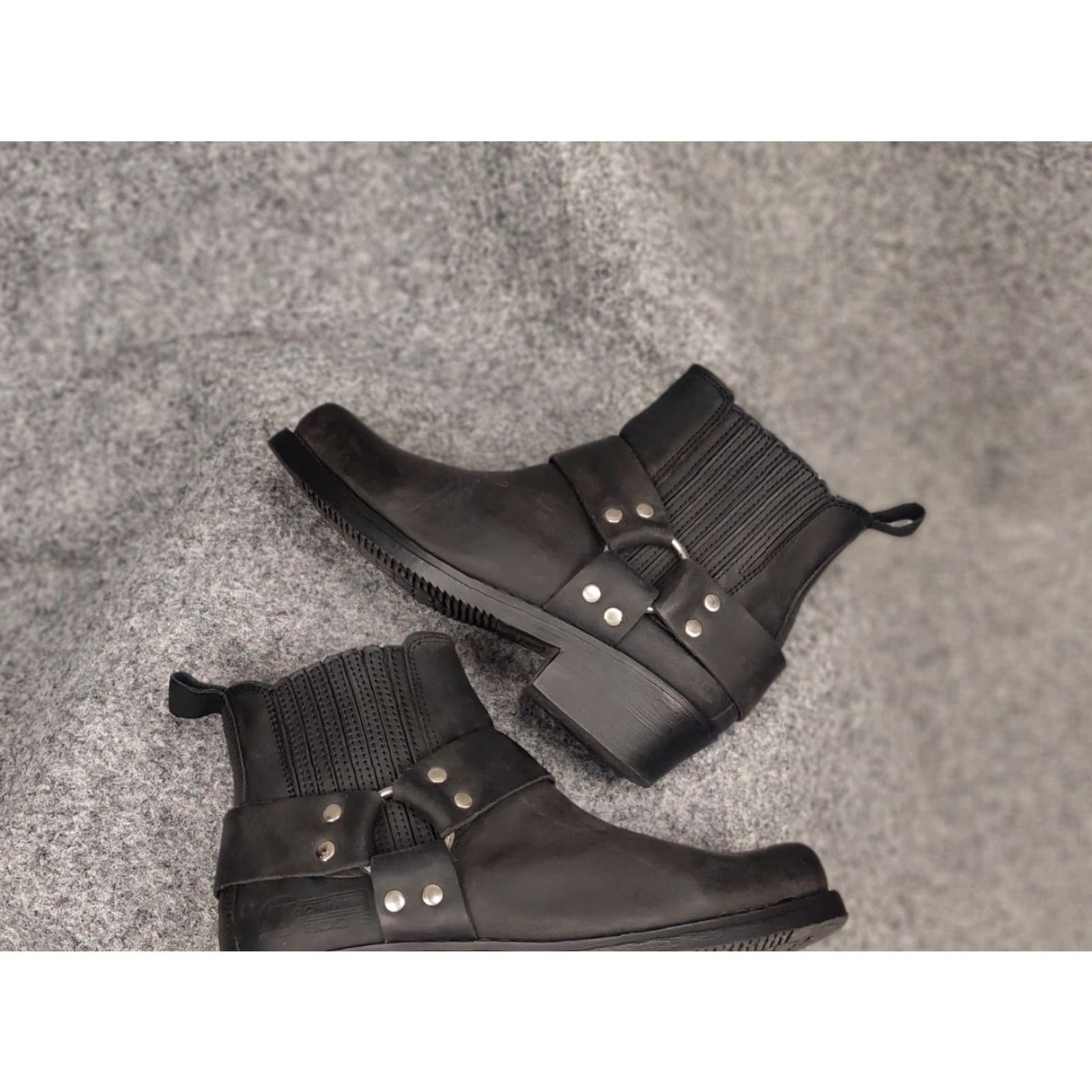 Vintage Kochmann Spain Design Western Ankle Black Leather Vintage Boots Women UK7/US7 Size US 7 / IT 37 - 3 Thumbnail