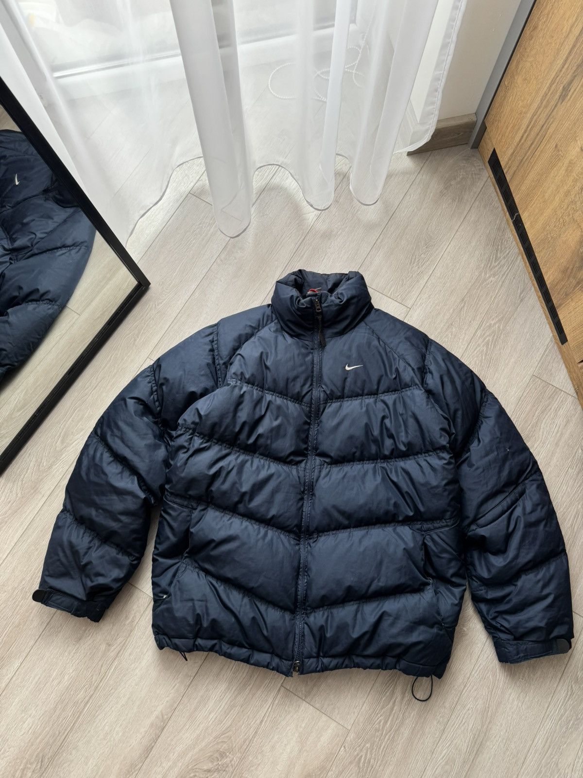 Vintage Nike Puffer Jacket 00s Mini Swoosh Y2K Rap