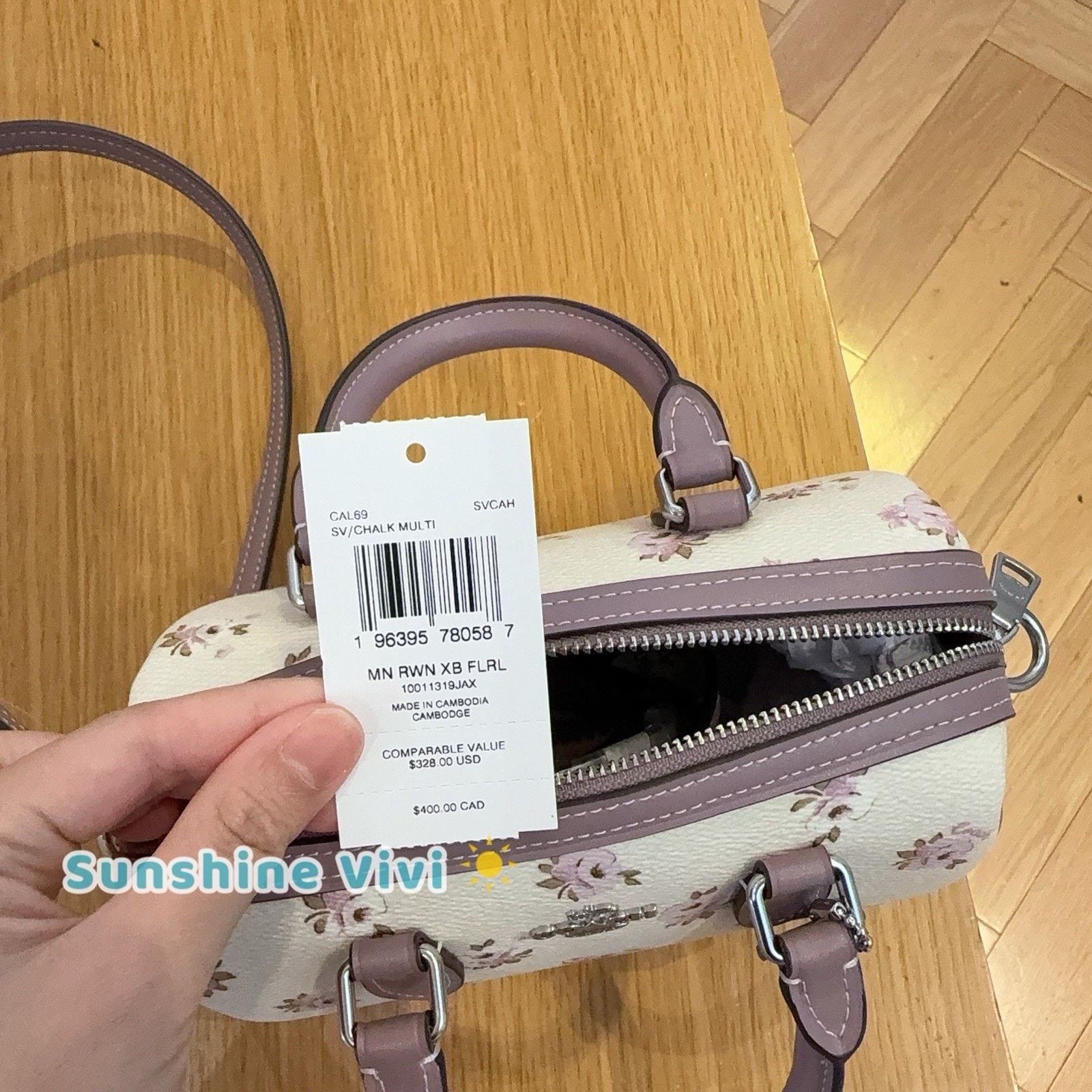 Coach NWT Coach Mini Rowan Crossbody Bag Floral Print CAL69 Chalk Size ONE SIZE - 6 Thumbnail