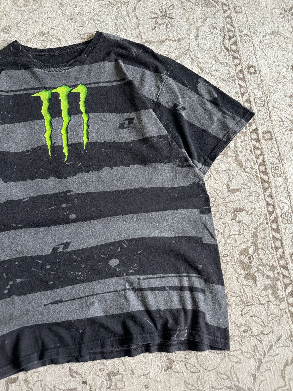 Vintage Vintage Monster Energy Number One Damian Striped Tee y2k 90s Size US XL / EU 56 / 4 - 4 Thumbnail