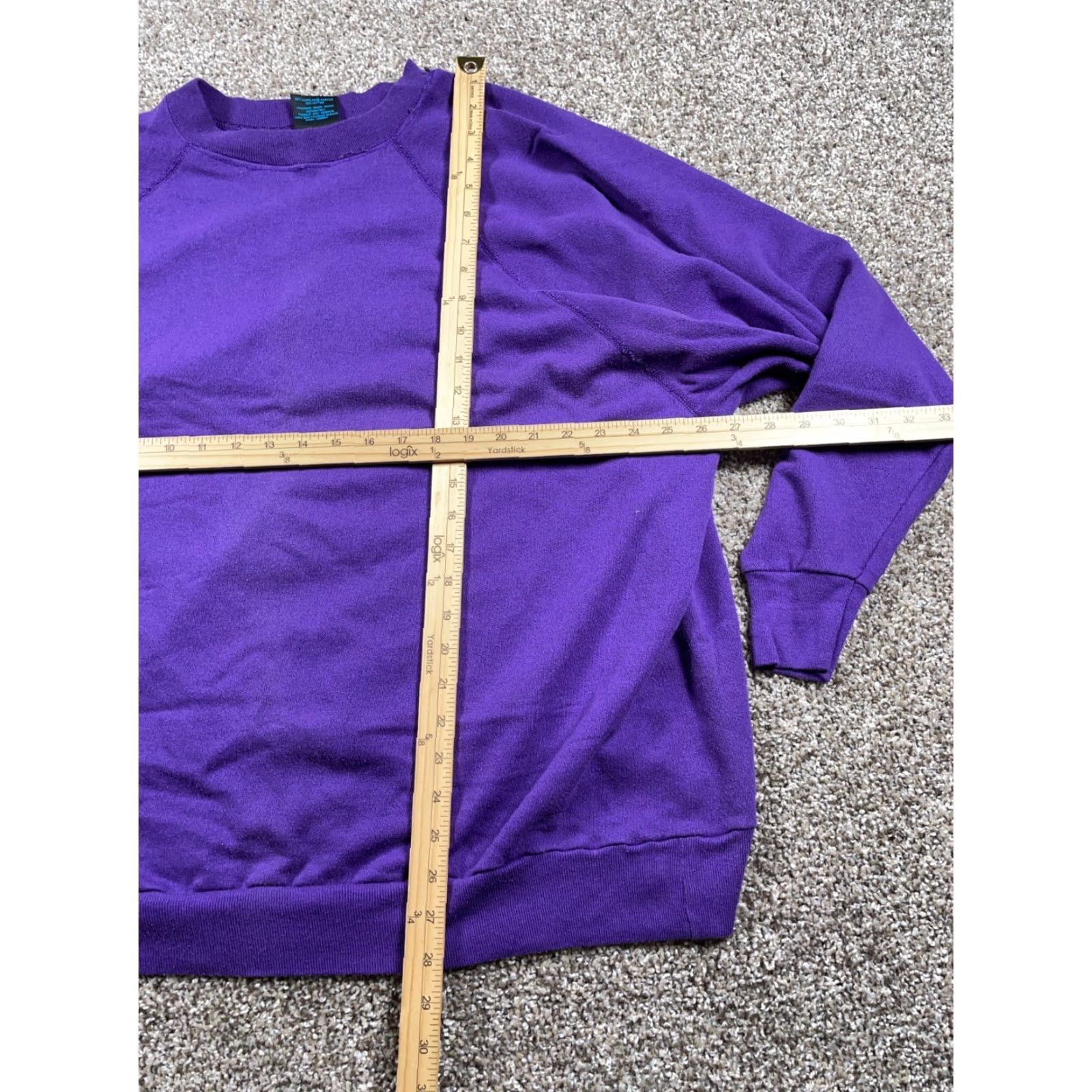 McGregor VINTAGE MacGregor Sweatshirt 90s Women's 3XL Purple Raglan Crew Neck Solid Fleece Pullover Size XXL / US 16-18 / IT 52-54 - 5 Thumbnail