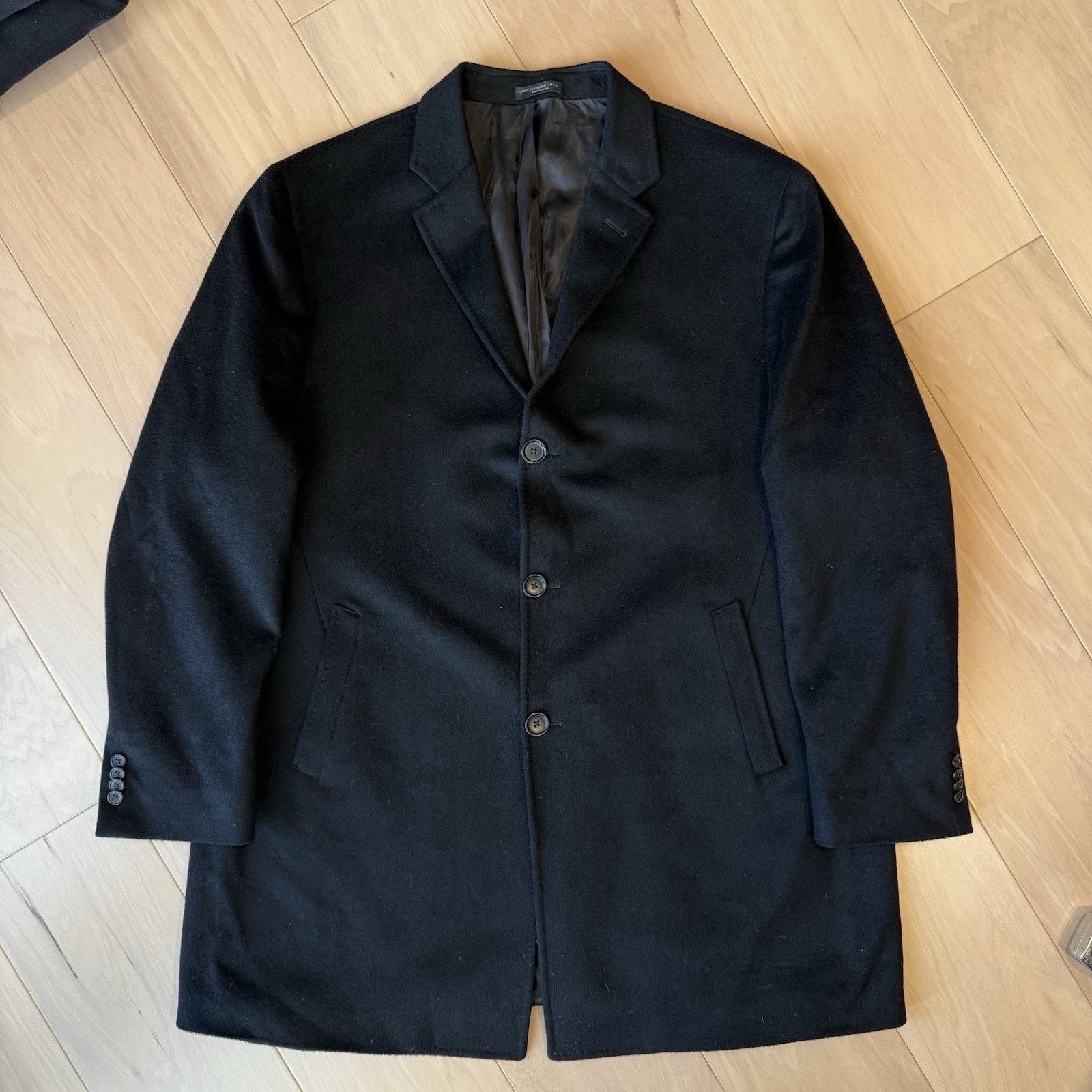 John Varvatos John Varvatos Cashmere Peacoat 48R Black Winter Minimalist Size US XXL / EU 58 / 5 - 2 Thumbnail