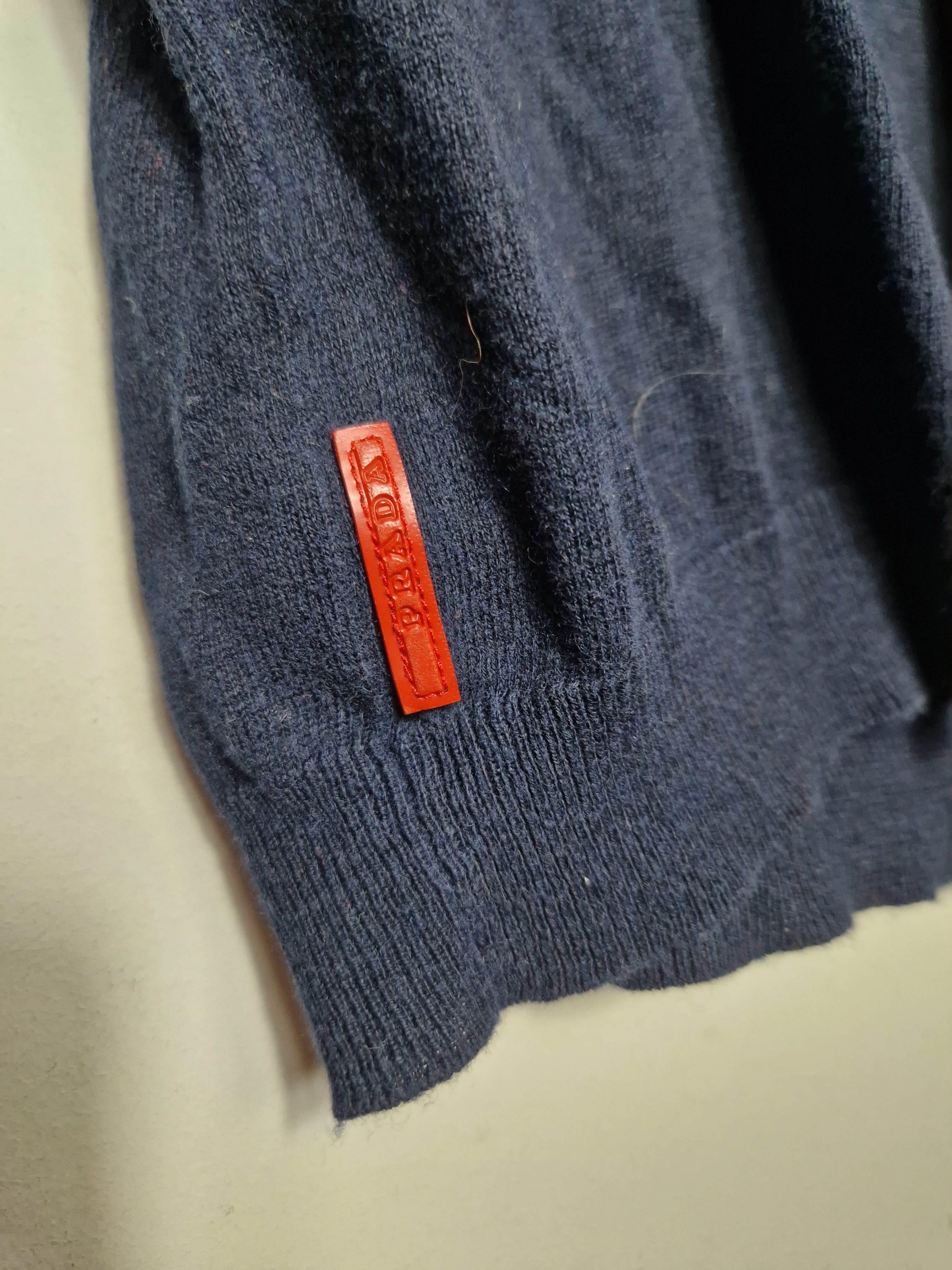 Prada red tab wool sweater