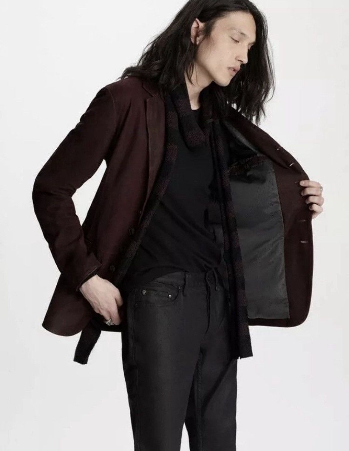 John Varvatos Woodward Multibutton Suede Jacket EU 50 USA 40 Size US M / EU 48-50 / 2 - 8 Thumbnail