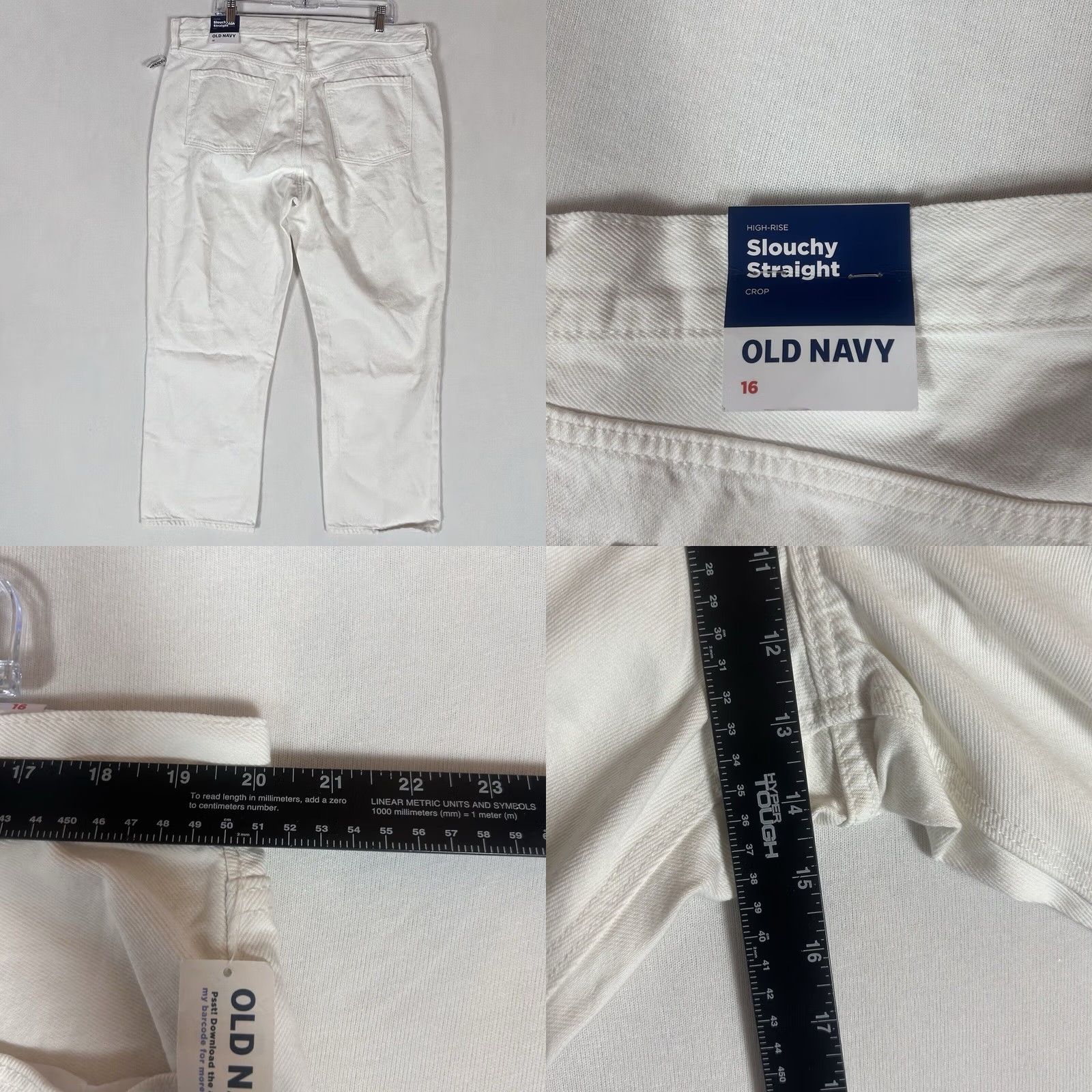 Old Navy Old Navy White High Rise Slouchy Straight Jeans Womens 16 Cropped NWT Jeans Size 38" / US 16 / IT 52 - 8 Thumbnail