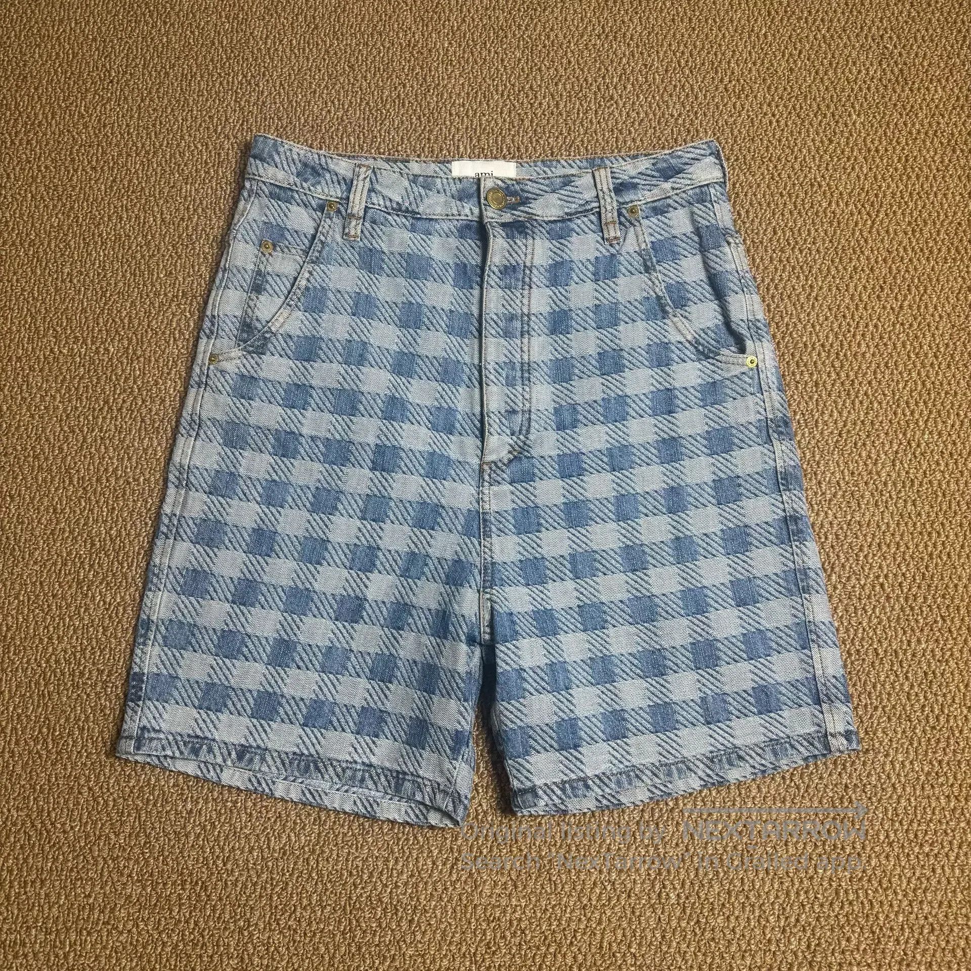 Ami Men's Blue Denim Shorts Size 30.