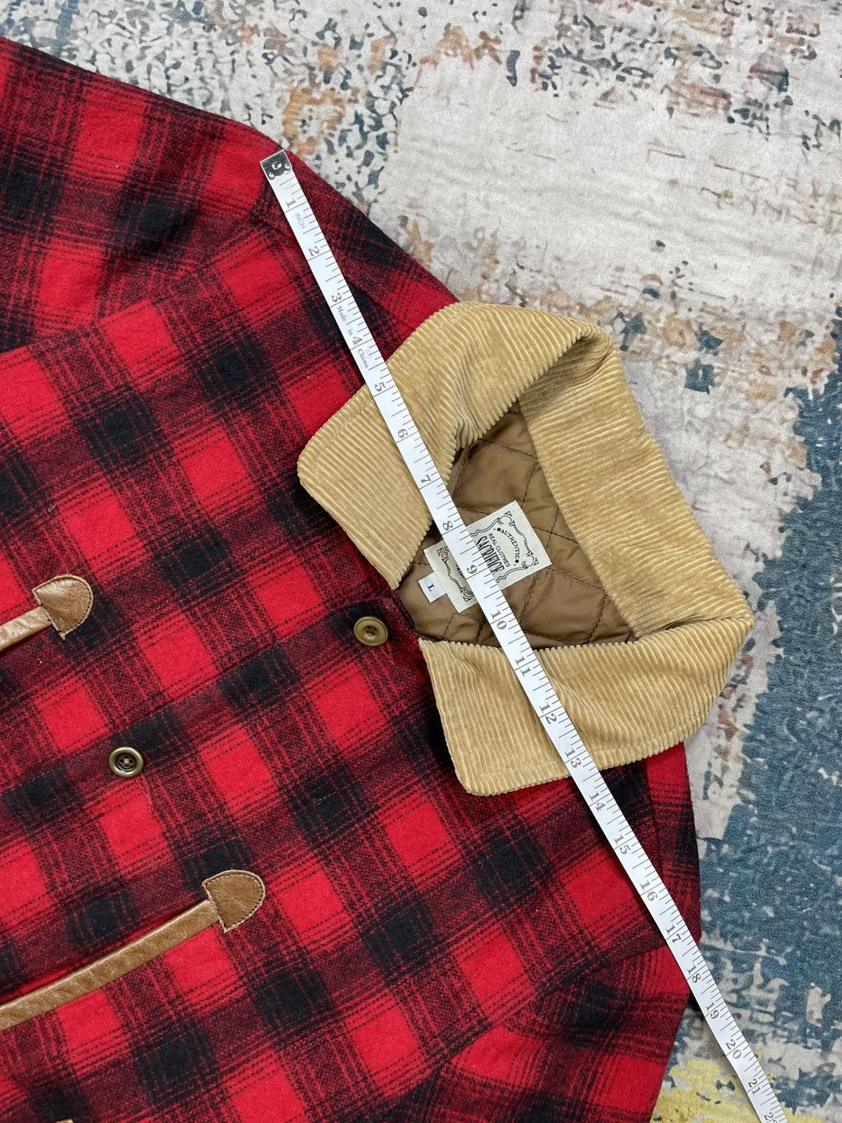 Japanese Brand Sacrifice Japan Plaid Wool Leather Trim Hunting Jacket Size US M / EU 48-50 / 2 - 15 Thumbnail