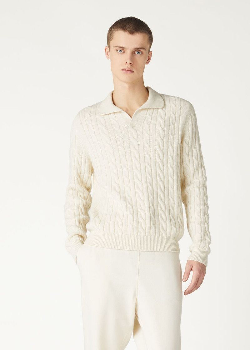 Loro Piana o1w1db10126 FAO5103 Jubilee Polo Shirt in White Size US L / EU 52-54 / 3 - 4 Thumbnail