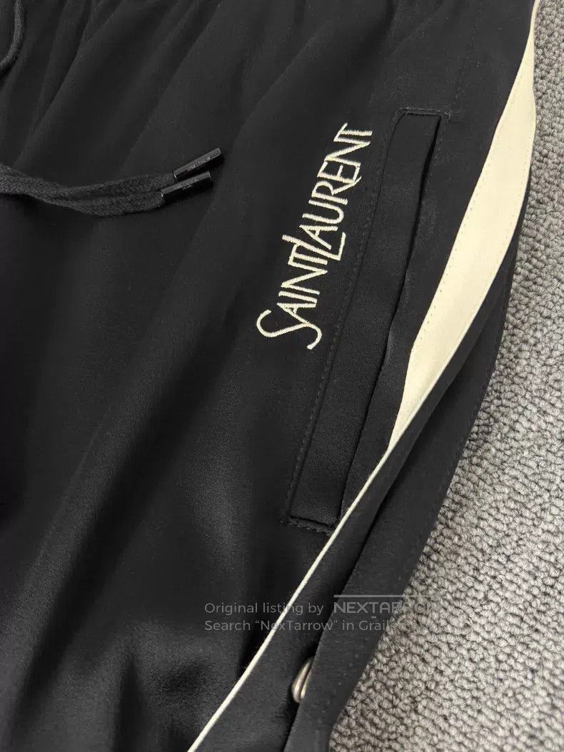 Saint Laurent Paris Saint Laurent Paris Embroidered Logo Acetate Satin Straigh Size US 36 / EU 52 - 3 Thumbnail
