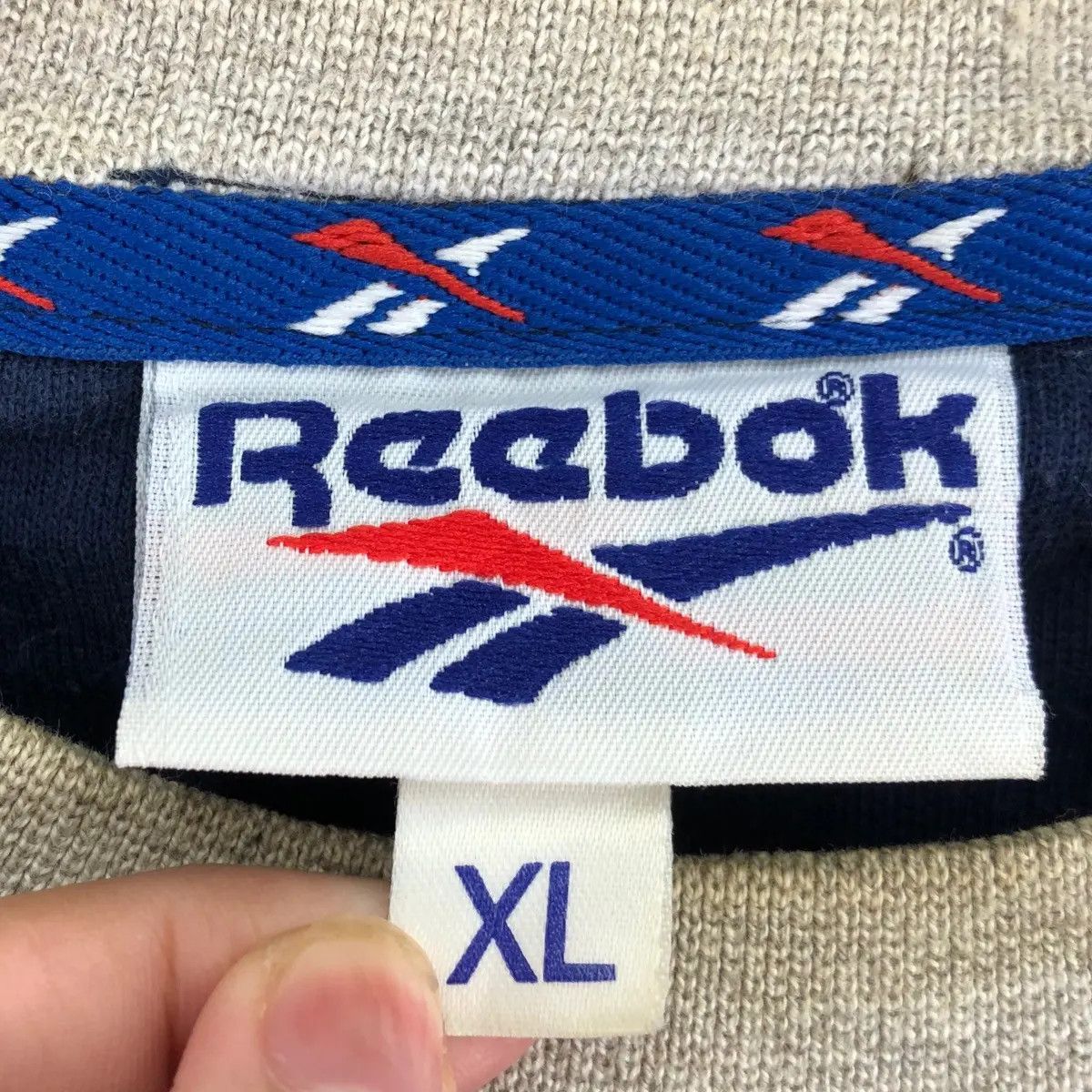 Reebok Vtg 90’ REEBOK SPORTSWEAR Center Logo Striped Sweatshirt Size XL / US 12-14 / IT 48-50 - 6 Thumbnail