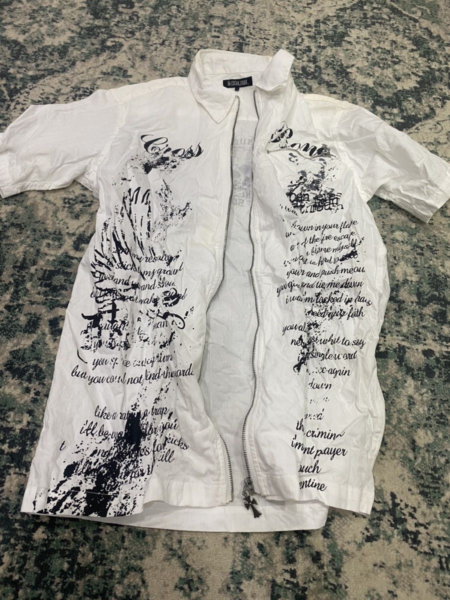 20471120 Bat-su Poem Japanese Skull Shirt Cross Zipper Shirt Size US M / EU 48-50 / 2 - 15 Thumbnail