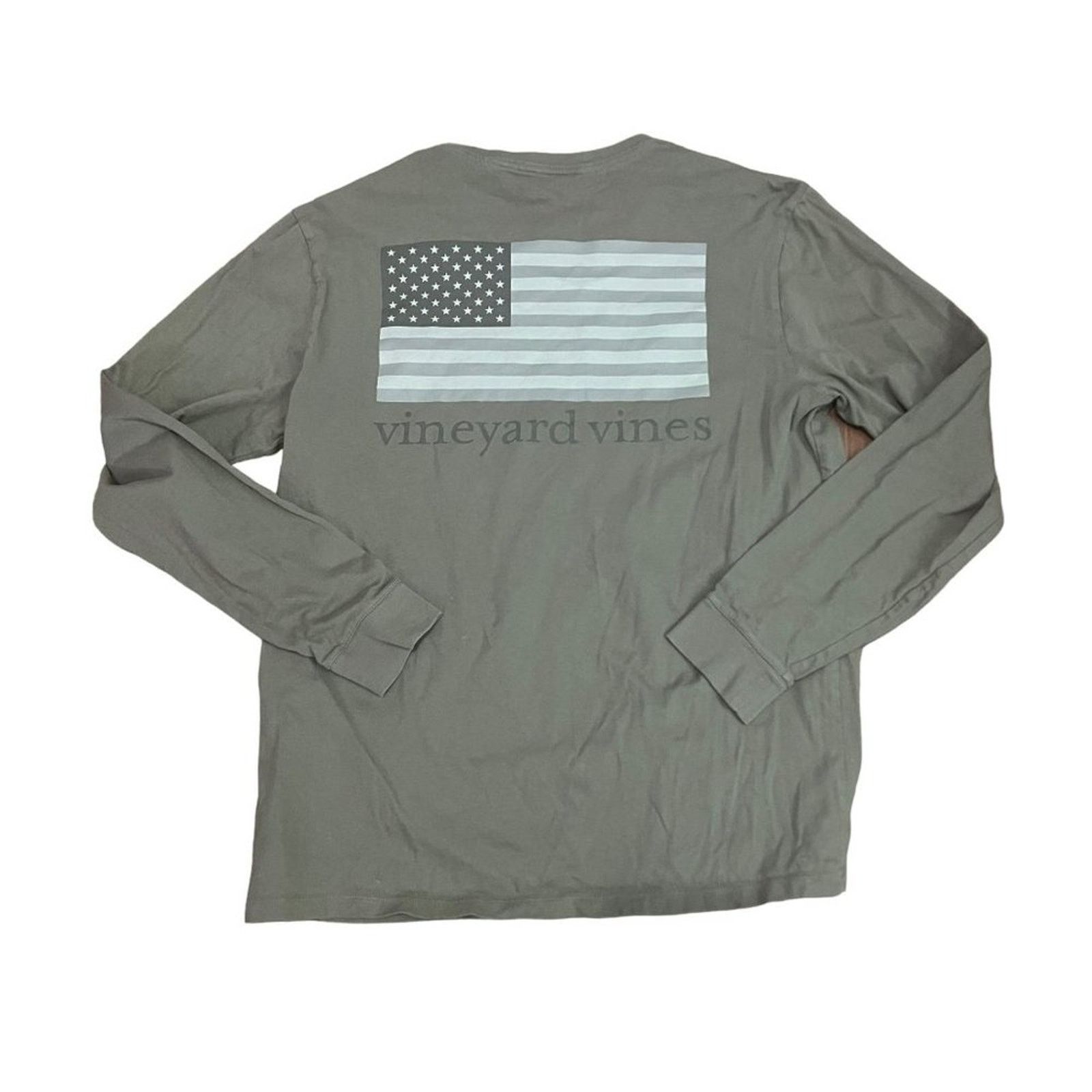 Vineyard Vines Vineyard Vines Men’s Tonal Flag Long Sleeve Pocket T Medium Size US M / EU 48-50 / 2 - 2 Thumbnail