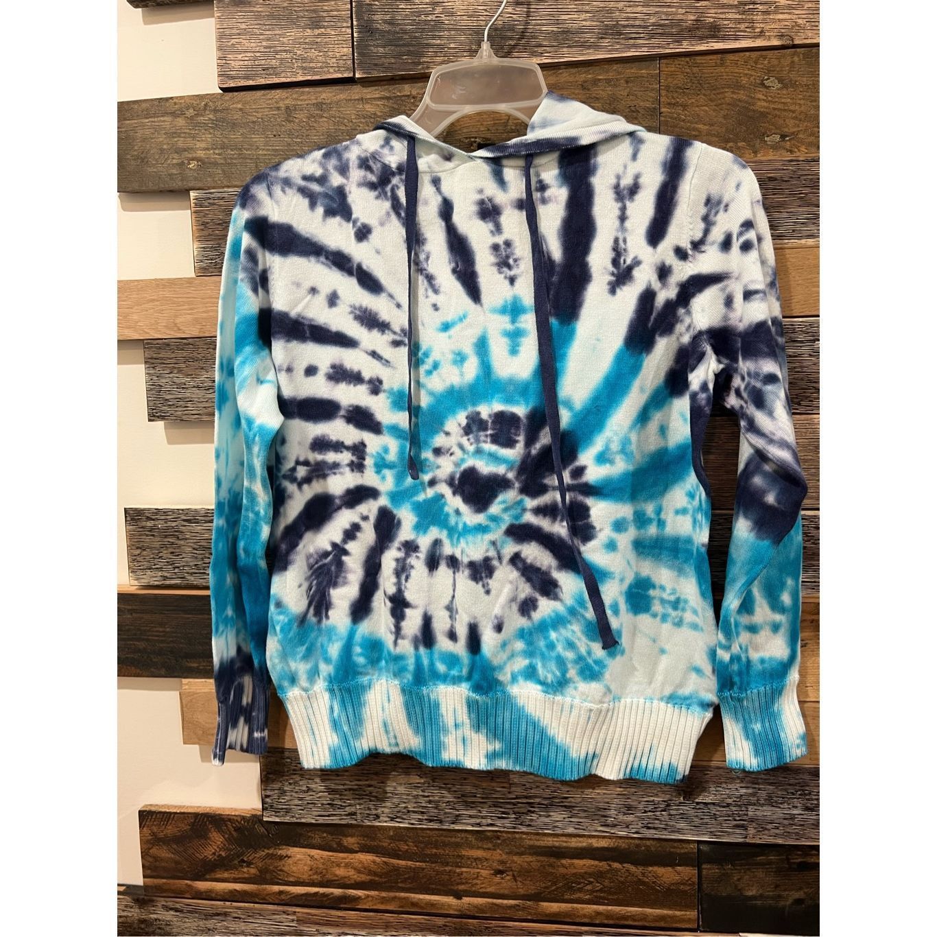 Other Aqua Womens Blue White Tie-Dye Pullover Hoodie Cotton Sweate Size M / US 6-8 / IT 42-44 - 3 Thumbnail