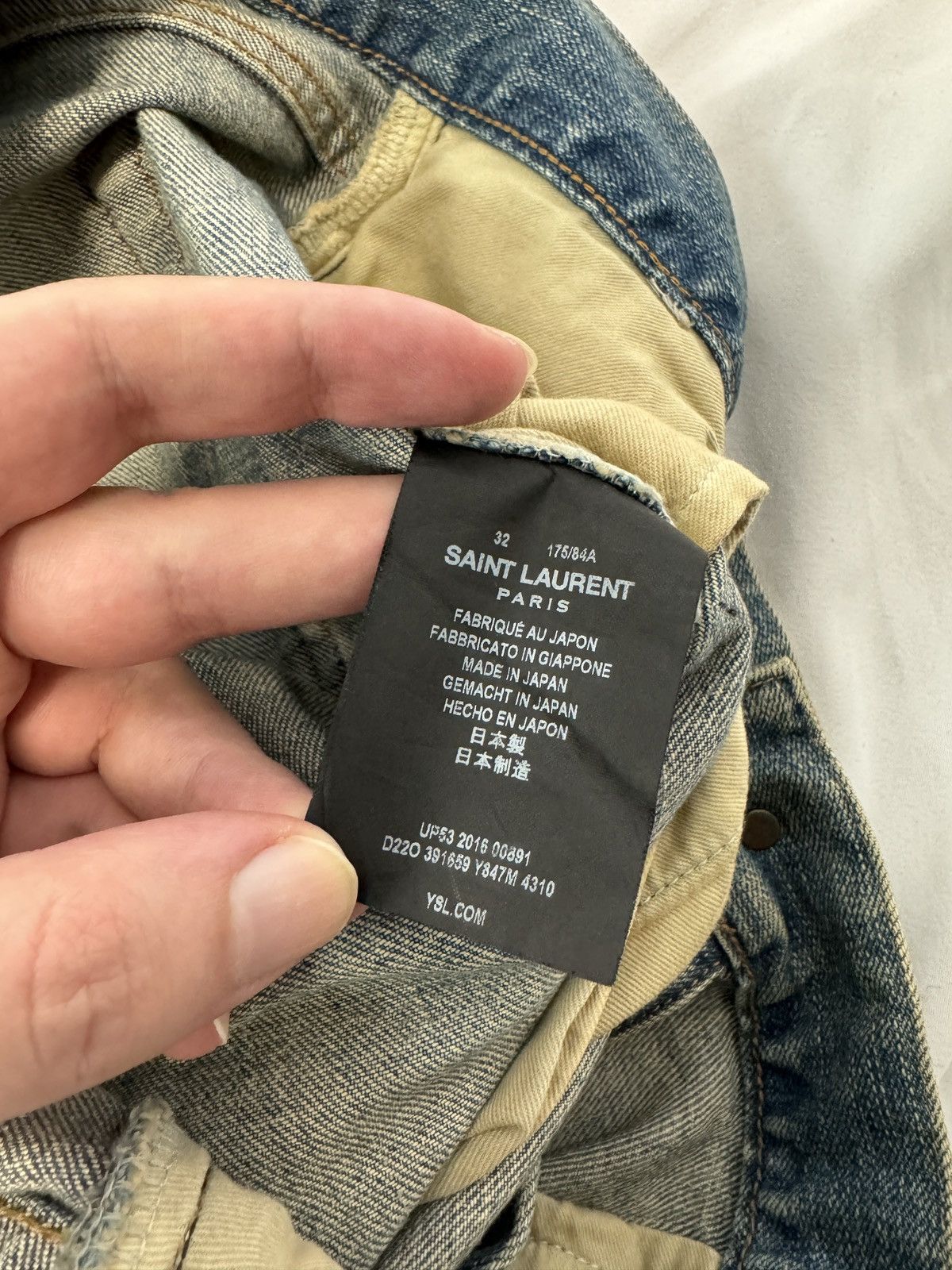 Saint Laurent Paris Saint Laurent Paris SS16 Blue Crashed Denim Size US 32 / EU 48 - 7 Thumbnail