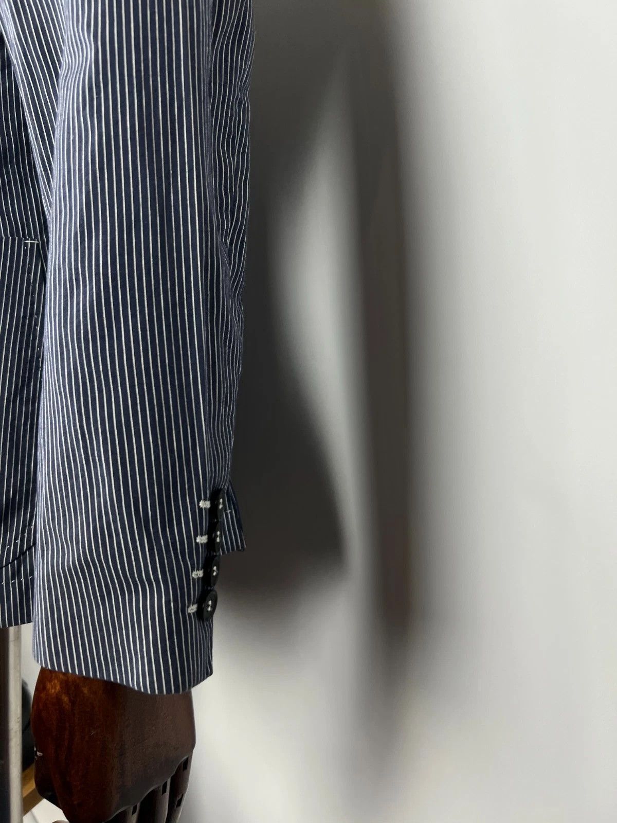 Hugo Boss Hugo Boss Men's Unlined Striped Blue White Blazer Jacket Size 38R - 5 Thumbnail