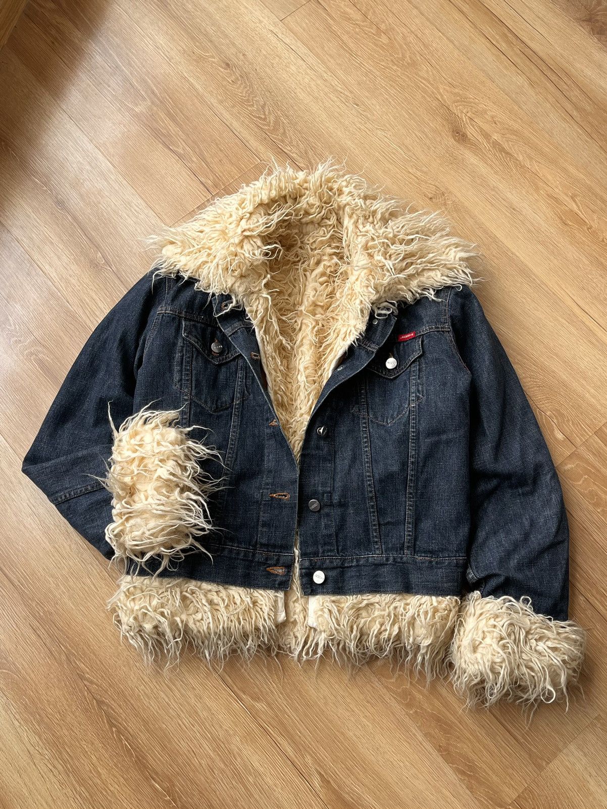 If Six Was Nine Vintage Japanese Faux Fur Denim Jacket LGB Style Size US M / EU 48-50 / 2 - 2 Thumbnail