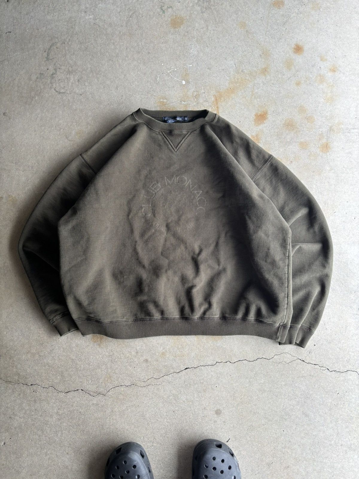 Club Monaco Vintage 90s Club Monaco Olive Green Essential Boxy Sweater Size US XXL / EU 58 / 5 - 1 Thumbnail