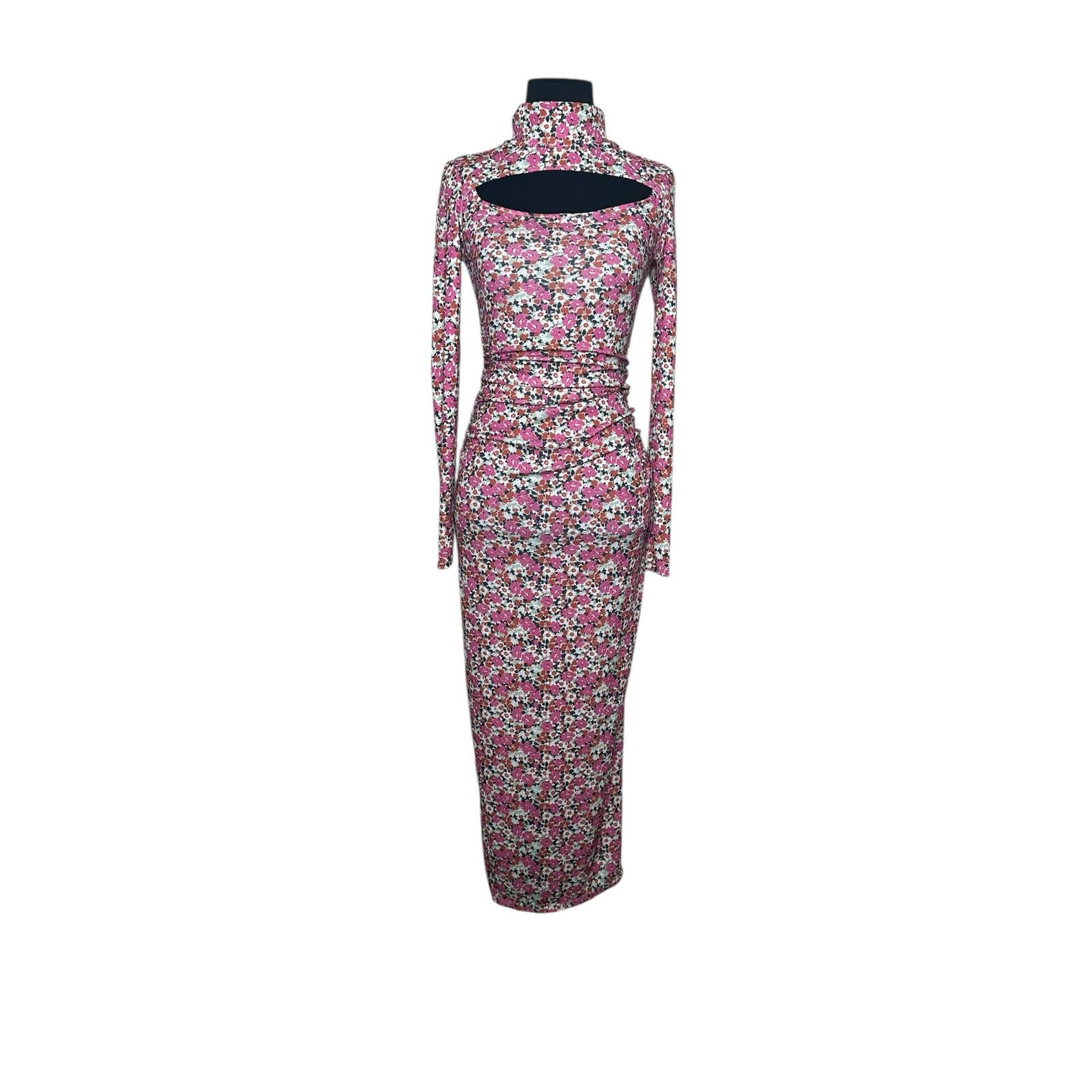Zara Zara pink floral long sleeves maxi pencil dress size Small Size S / US 4 / IT 40 - 16 Thumbnail