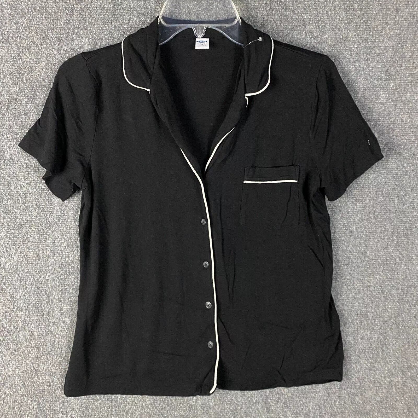 Old Navy Old Navy Pajama Top Women's XS Button Up Short Sleeve Black Size XS / US 0-2 / IT 36-38 - 1 Thumbnail