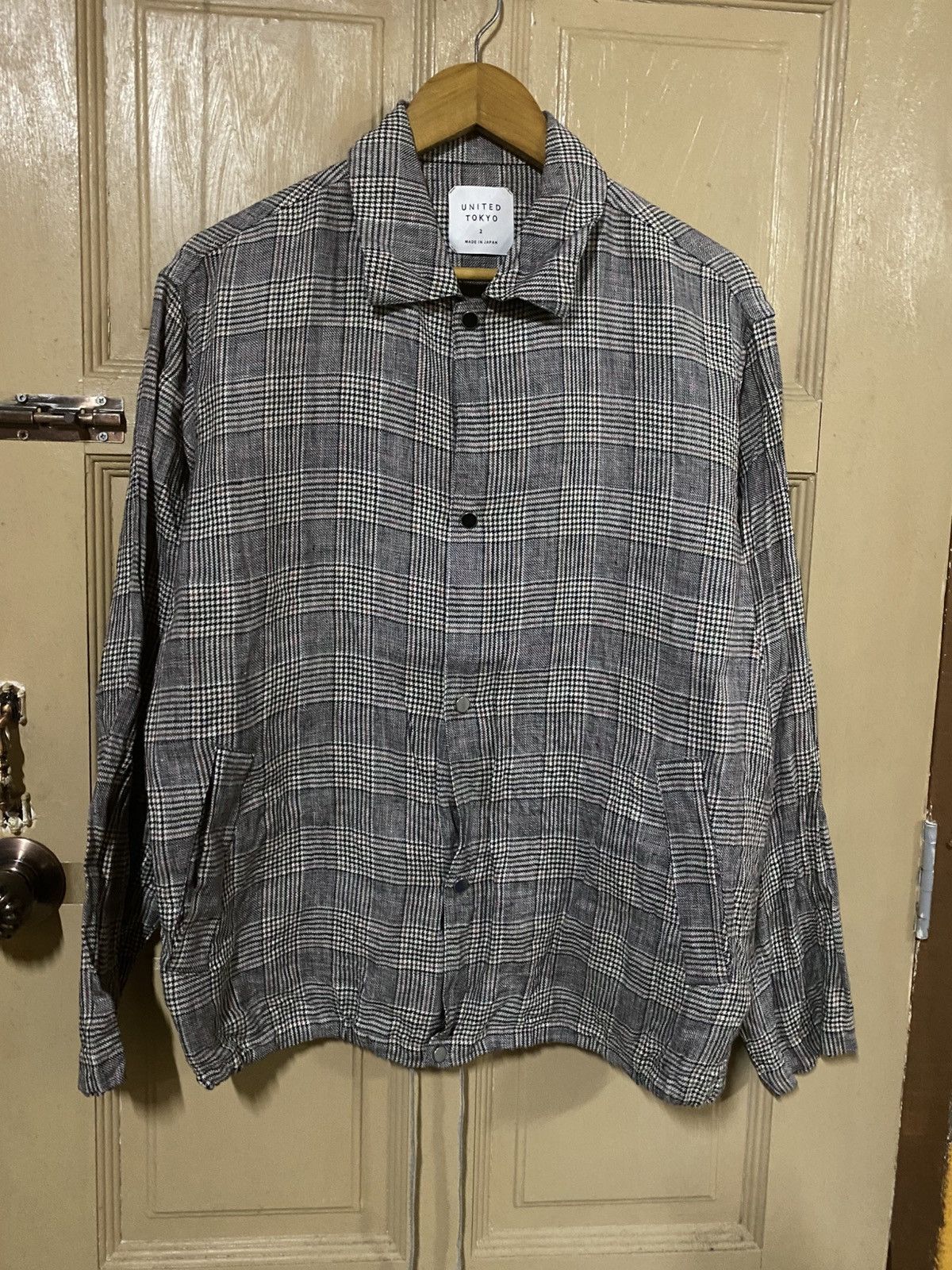 Japanese Brand United Tokyo Plaid Linen Jacket Contemporary Minimalist Size US M / EU 48-50 / 2 - 1 Thumbnail