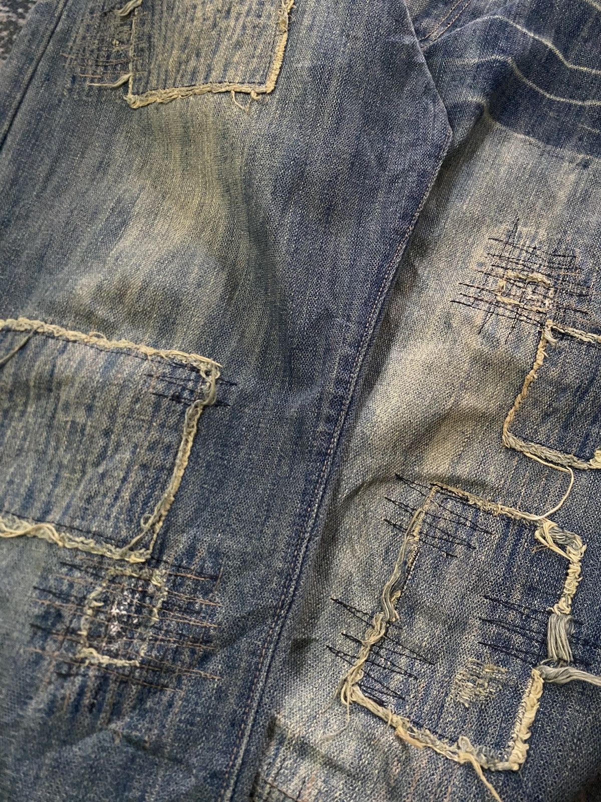 If Six Was Nine 🔥 HOT🔥 DISTRESSED PatchWk Boro Denim Avant Garde Punk Gothic Size US 34 / EU 50 - 11 Thumbnail