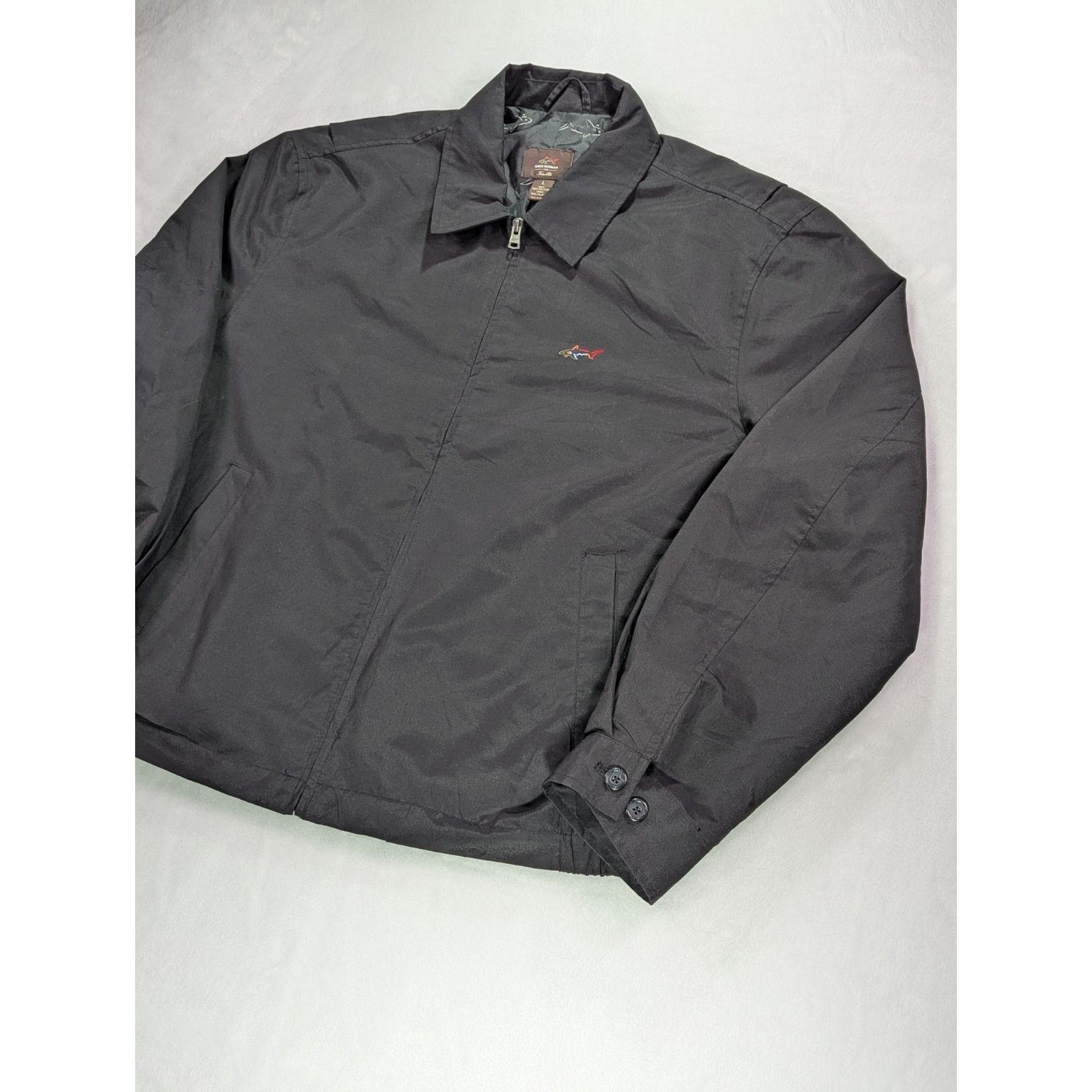 Greg Norman Sz Large Black Light Weight Golf Jacket Vintage EUC Size US L / EU 52-54 / 3 - 4 Thumbnail