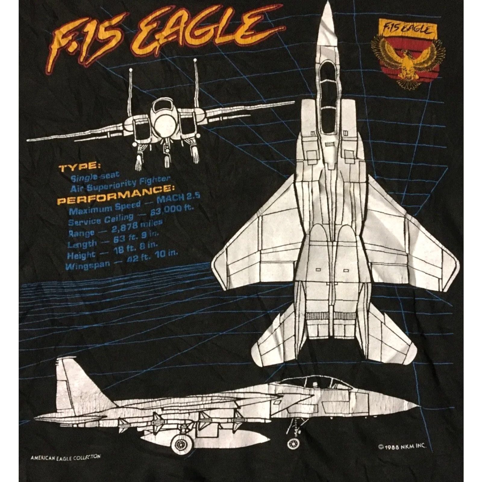 Vintage VINTAGE F-15 Eagle T-Shirt Shirt Crop M USAF Army Biker Grunge 80s 90s Black Womens US Single Stitch Distressed Size M / US 6-8 / IT 42-44 - 4 Thumbnail