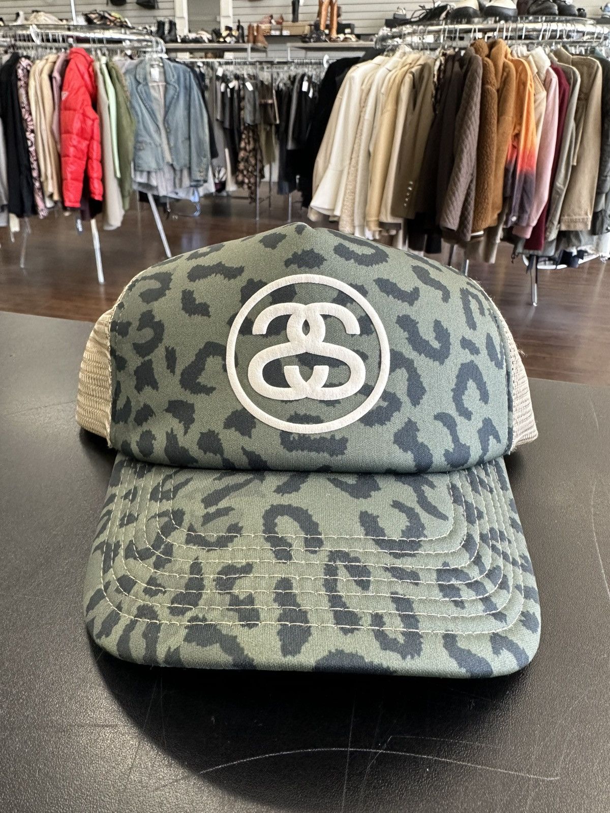 Stussy Stussy Leopard SS Link Trucker Snapback Hat | Grailed