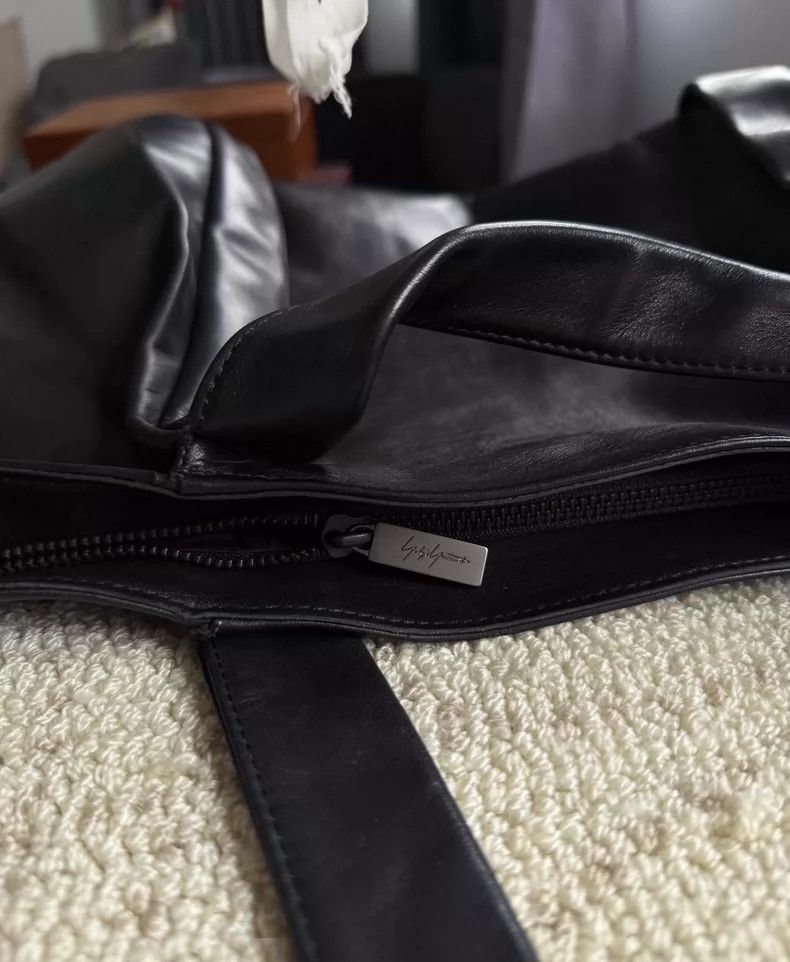 Yohji Yamamoto Yohji Yamamoto Yohji Yamamoto Femme Black Leather Backpack Size ONE SIZE - 5 Thumbnail
