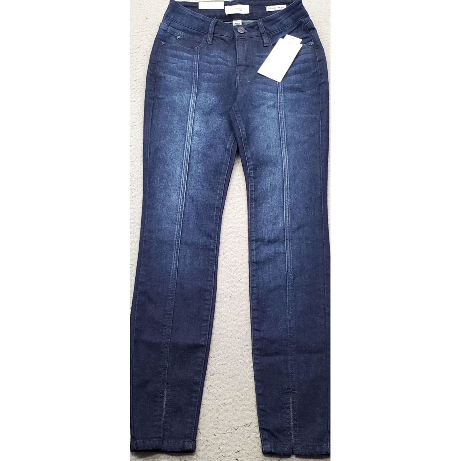 Denime Skinnygirl Sunrise Jeans Womens Size 0 Blue Denim Mid Rise Ankle Slit Skinny Leg Jeans Size 25" / US 0 / IT 36 - 2 Thumbnail