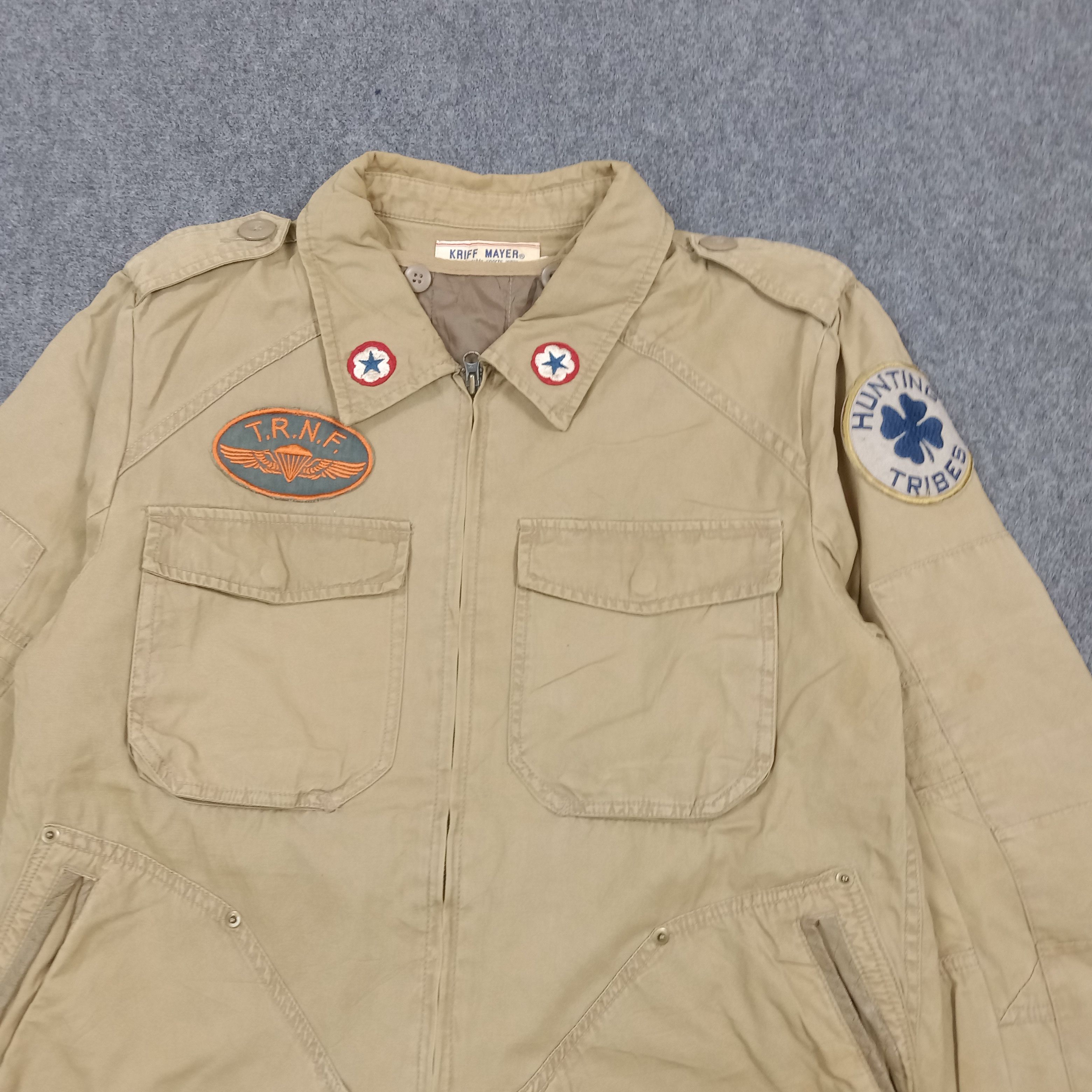 Vintage Kriff Mayer Patches Cargo Military Chore Coat C278N4 Size US M / EU 48-50 / 2 - 2 Thumbnail
