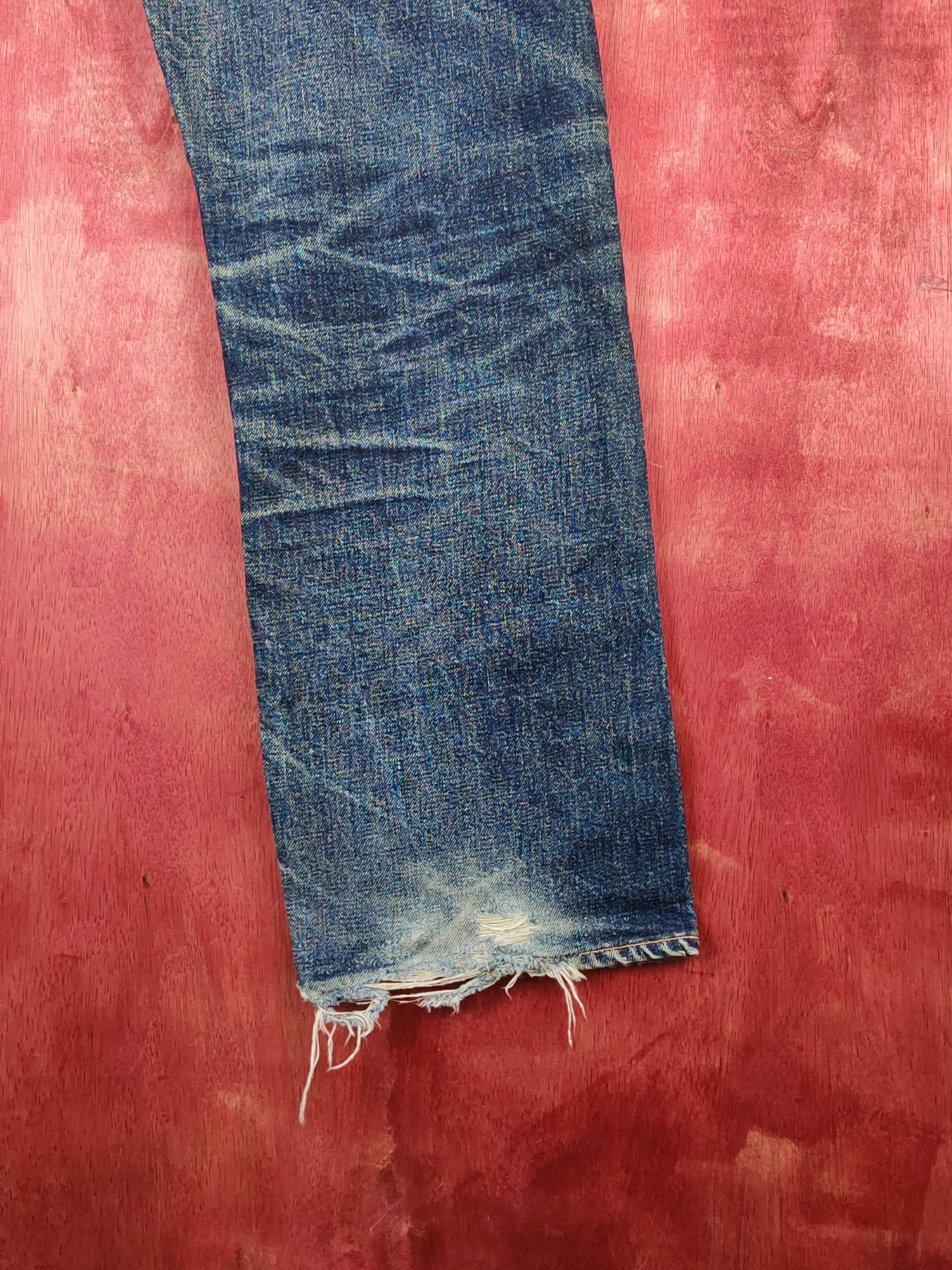 Denime DL Denime Japan Vintage Distressed Ripped Jeans #S1705 Size US 31 - 13 Thumbnail