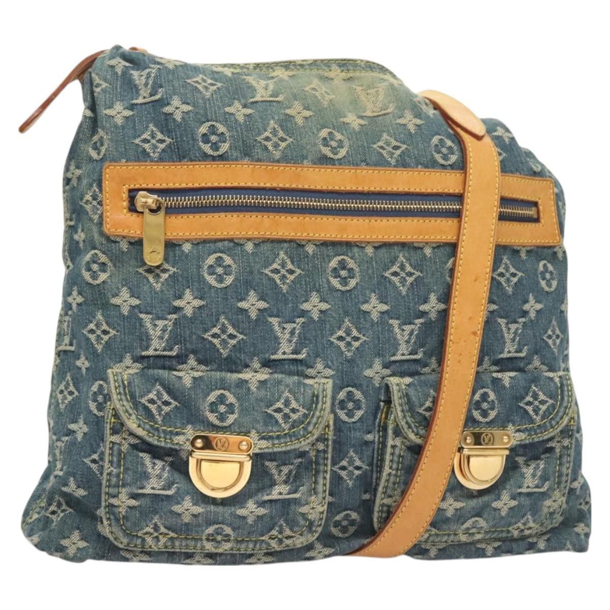 LOUIS VUITTON Monogram Denim Buggy GM Shoulder Bag Blue