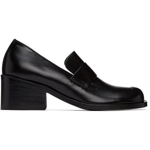 image of Amomento Black Round Penny Loafers Unisex, Men's (Size 7)