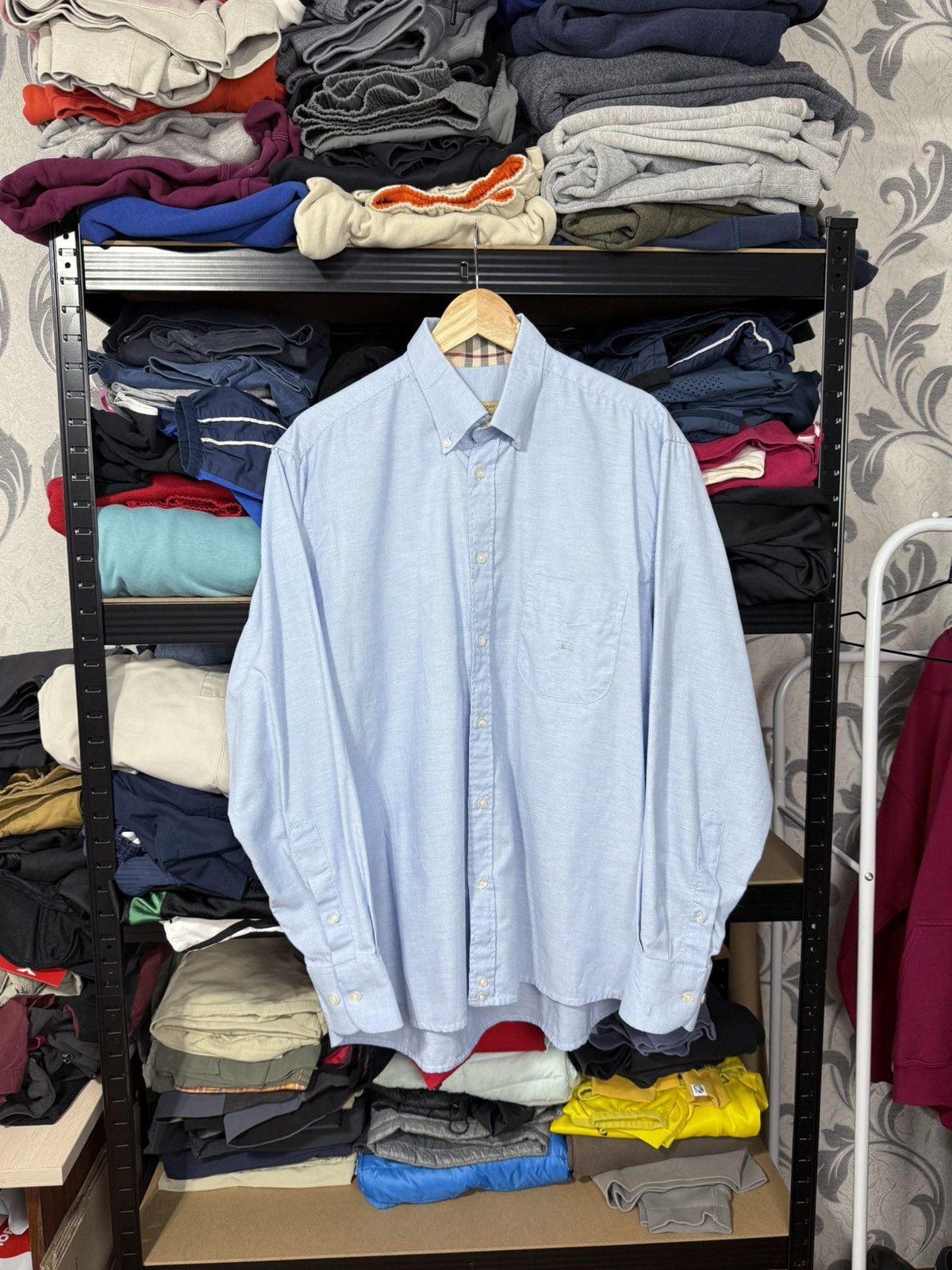 Burberry × Vintage Vintage Burberry London Blue Button Up Shirt Size XL Size US XL / EU 56 / 4 - 9 Thumbnail