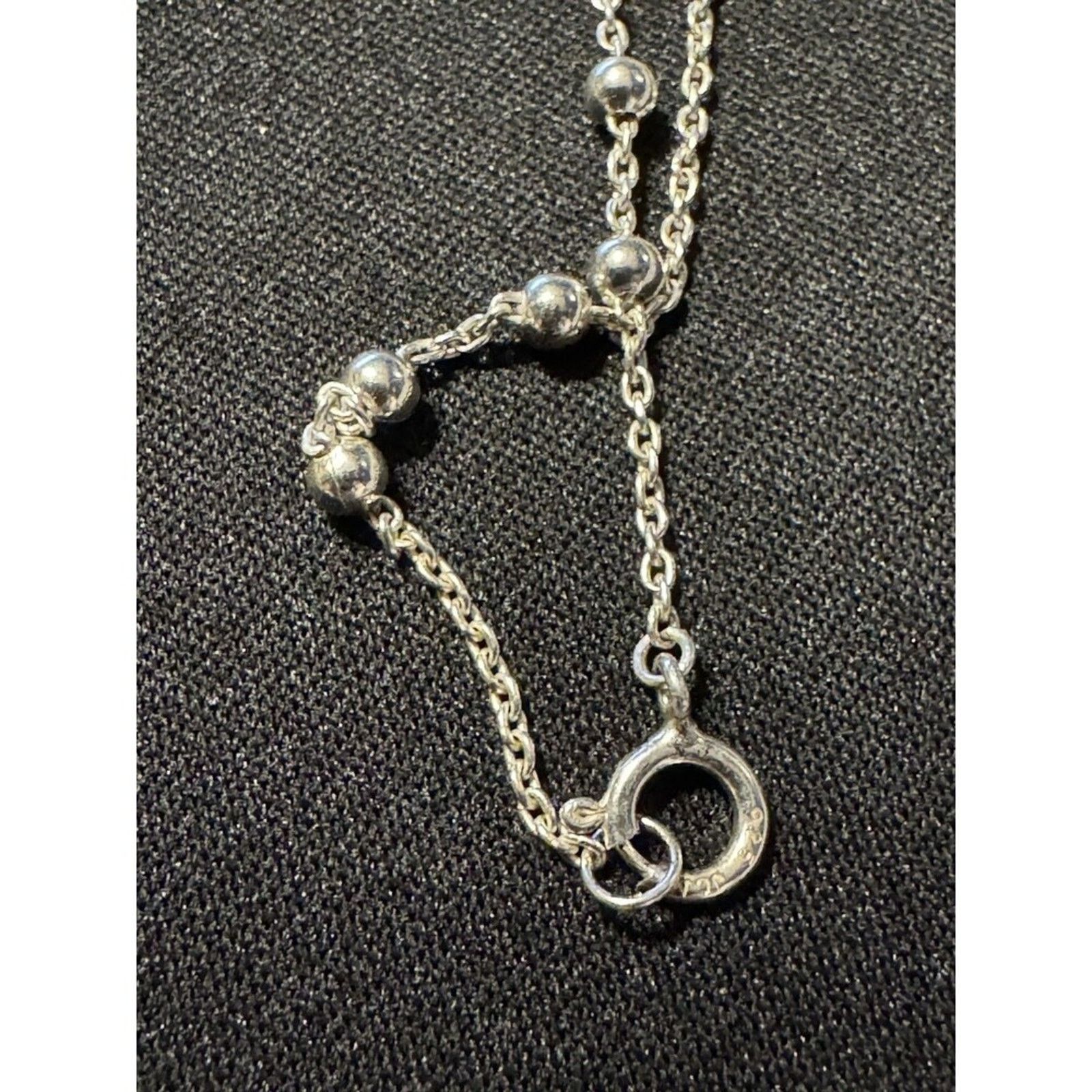 Other JCM 925 Silver Ball Bead Stationed Necklace 19 in Teal Pouch Size ONE SIZE - 2 Thumbnail
