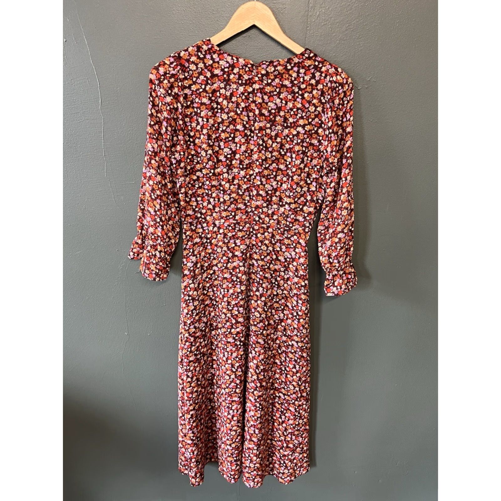 Madewell Madewell Dress Midi Floral Red 3/4 Sleeve Womens Size 2 Size XS / US 0-2 / IT 36-38 - 2 Thumbnail
