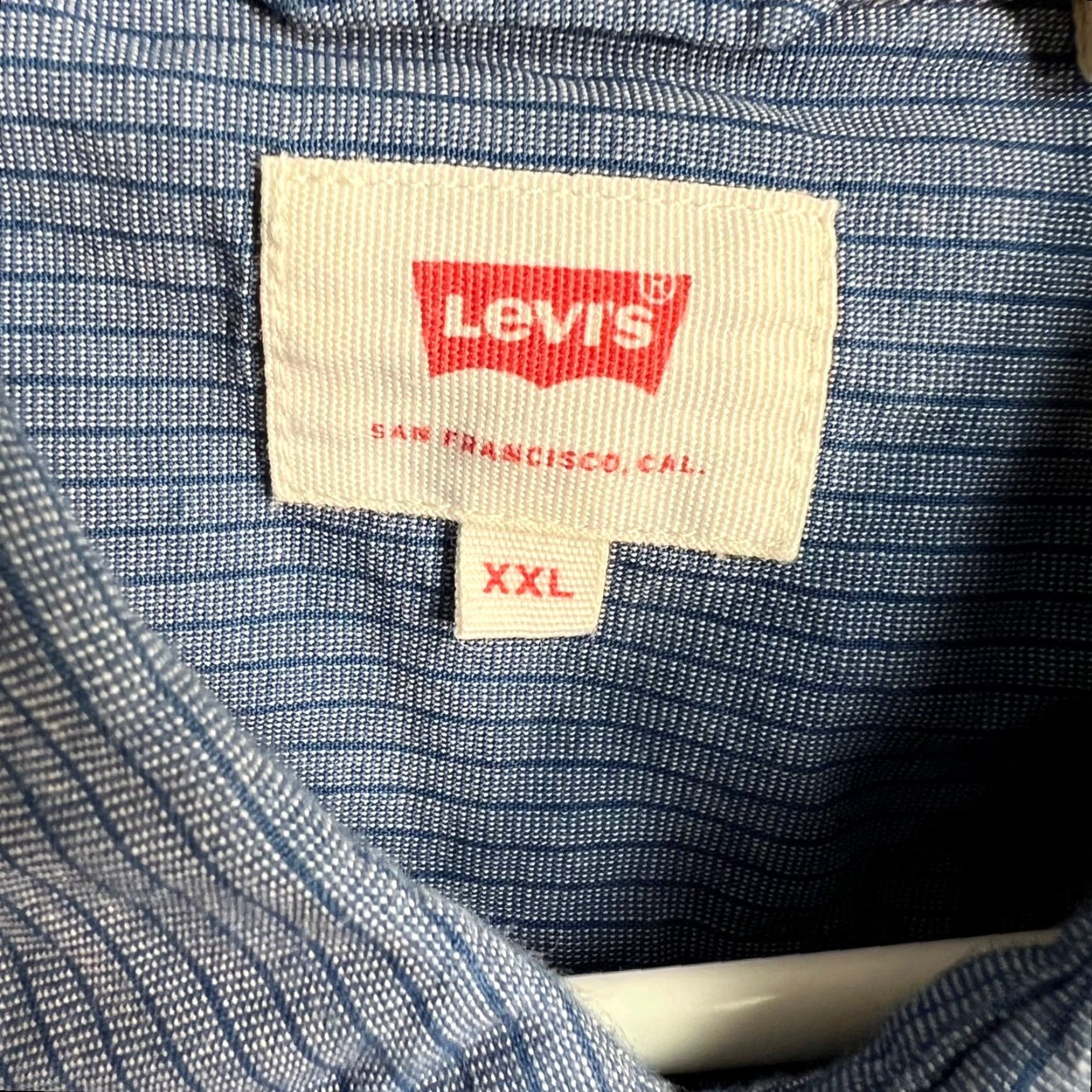 Levi's Levis Mens XXL Blue Striped Long Sleeve Button-Down Shirt 100% Cotton Size US XXL / EU 58 / 5 - 3 Thumbnail