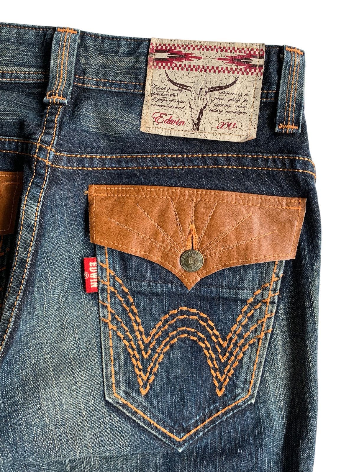FLARE💥 EDWIN XV NAVAJO HIPPIES STYLE MUDMAX RUSTY DENIM🎌☠️