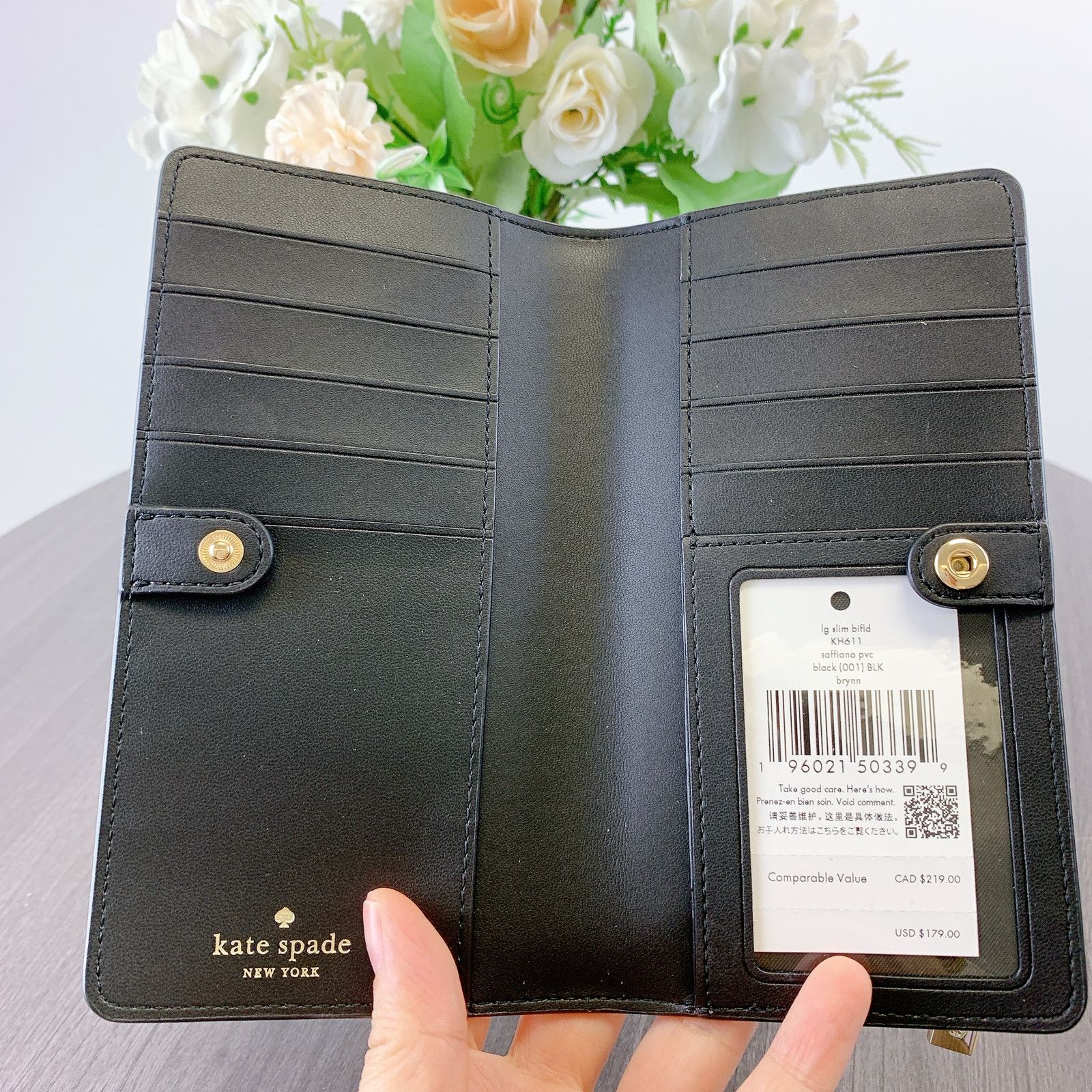 Kate Spade kate spade KH611 Brynn Large Slim Bifold Wallet IN Black Size ONE SIZE - 4 Thumbnail