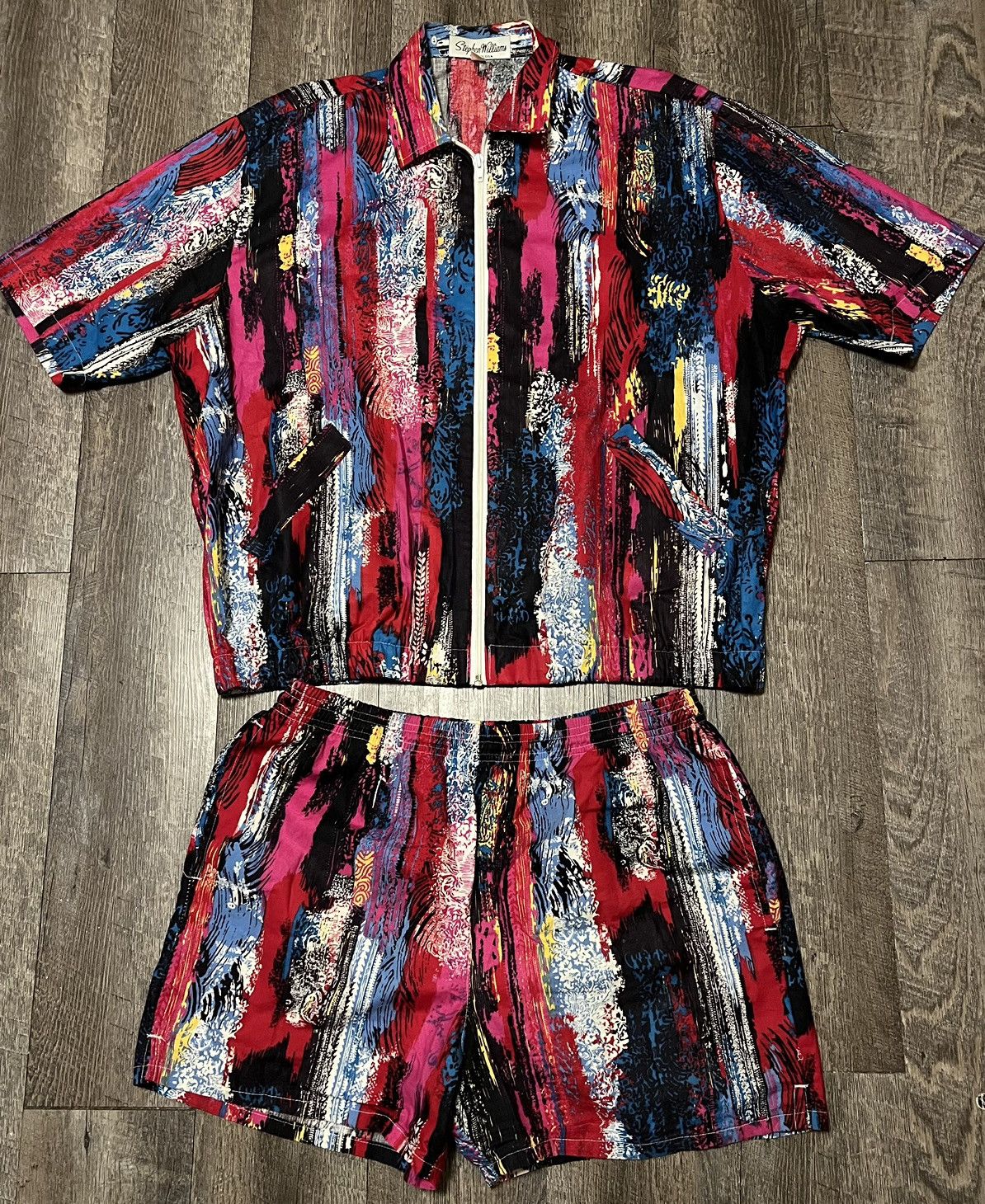 Vintage Vintage Stephen Williams Paint Brush Shirt Shorts Set Size US L / EU 52-54 / 3 - 1 Thumbnail