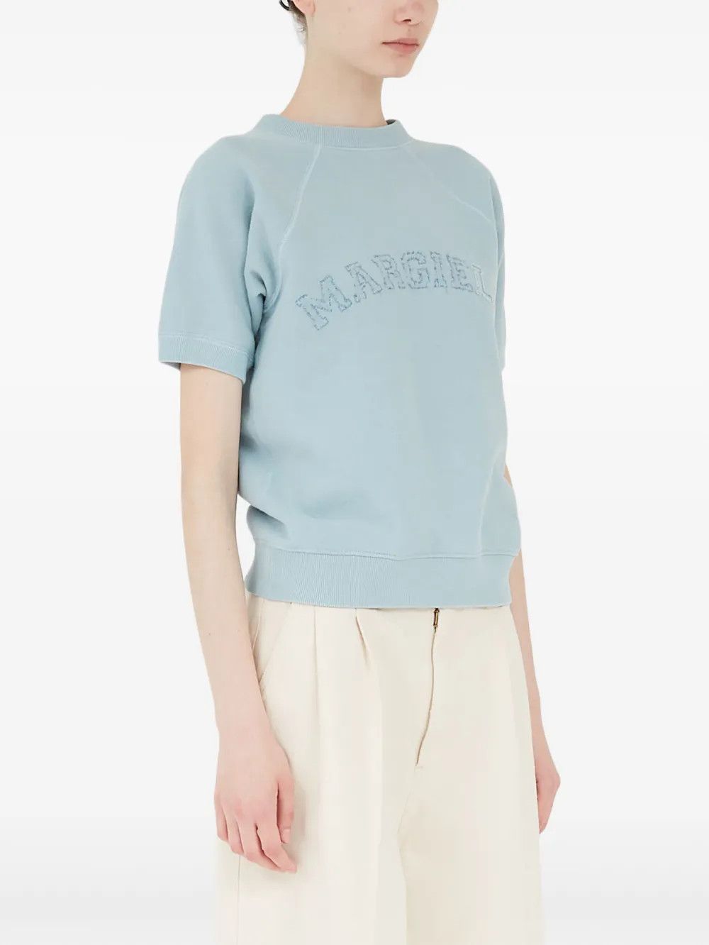 Maison Margiela o1w1db10526 Cotton Sweatshirt in Light Blue Size S / US 4 / IT 40 - 3 Thumbnail