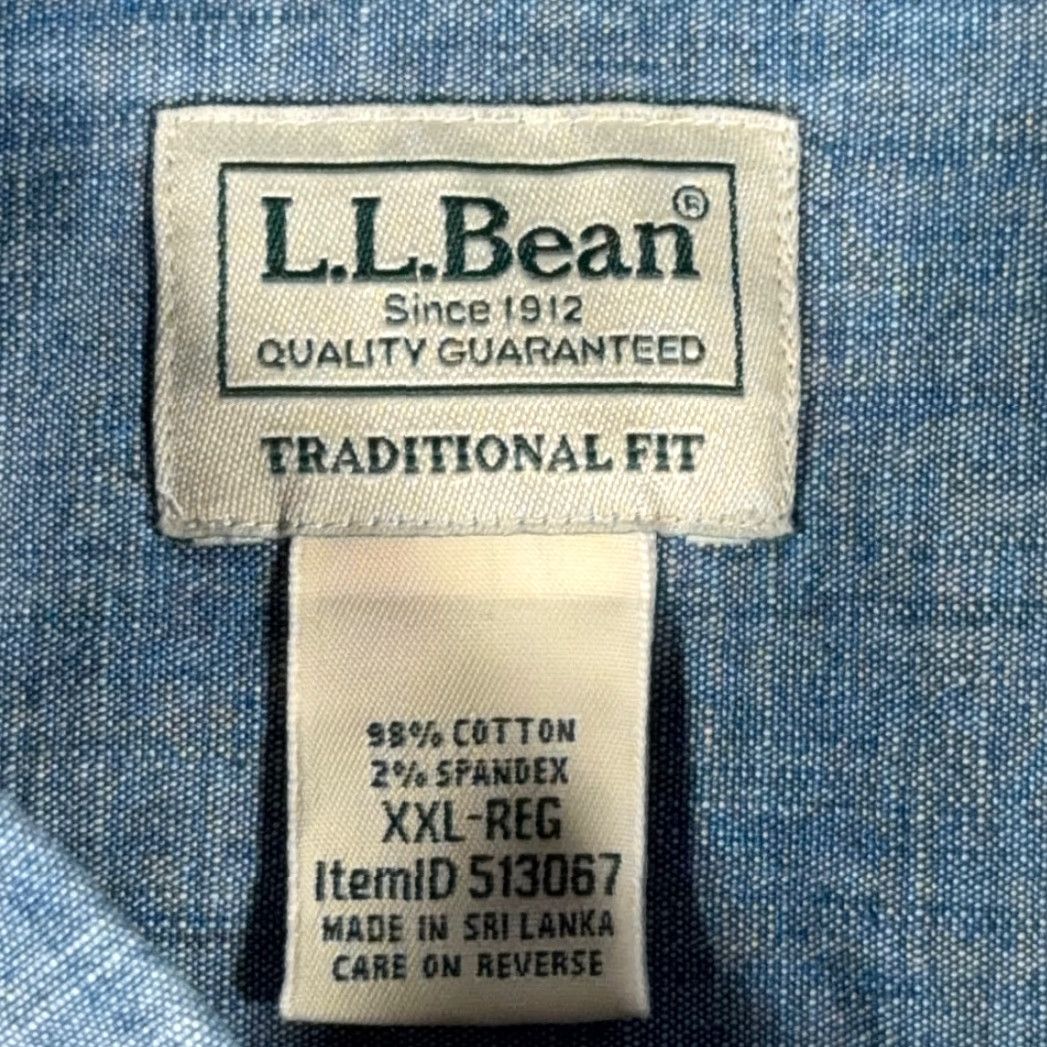 Vintage VINTAGE L.L. Bean Shirt Adult 2XL Blue Chambray Traditional Fit Heritage Y2K Button-Up Long Sleeve Mens Size US XXL / EU 58 / 5 - 4 Thumbnail