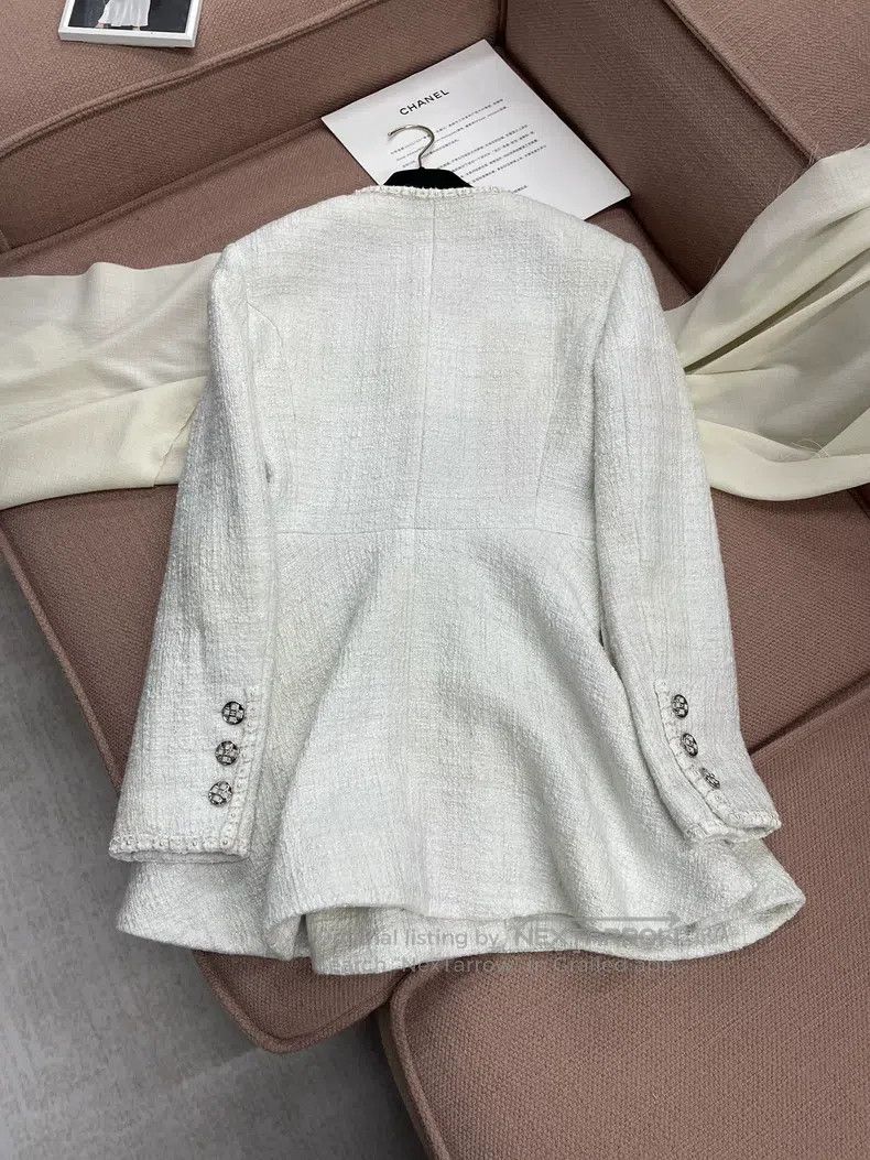 Chanel Chanel 23S white woven jacket Size XS / US 0-2 / IT 36-38 - 3 Thumbnail