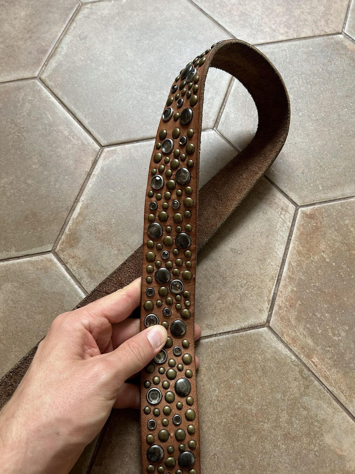 Japanese Brand VINTAGE LEATHER BELT USA Size ONE SIZE - 4 Thumbnail