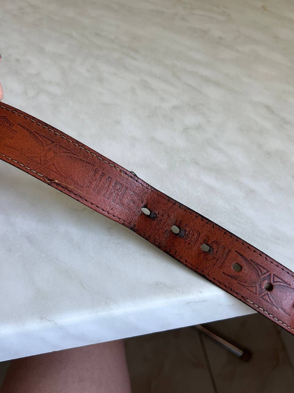 Vintage VINTAGE HARLEY DAVIDSON LEATHER BELT BROWN Size ONE SIZE - 11 Thumbnail